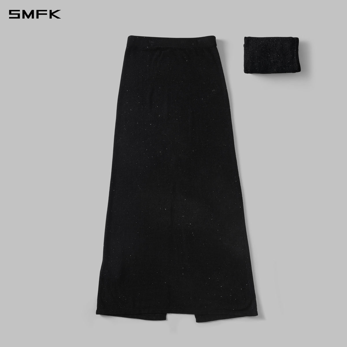 MYTH SIREN EVENING SLIM KNIT DRESS/STARRY VELVET GALAXY BLACK