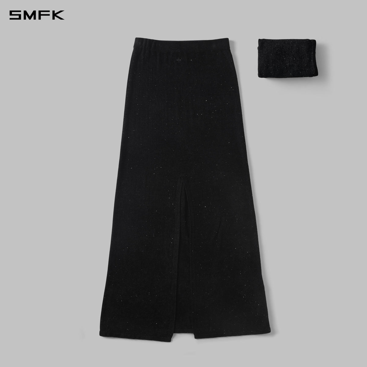 MYTH SIREN EVENING SLIM KNIT DRESS/STARRY VELVET GALAXY BLACK