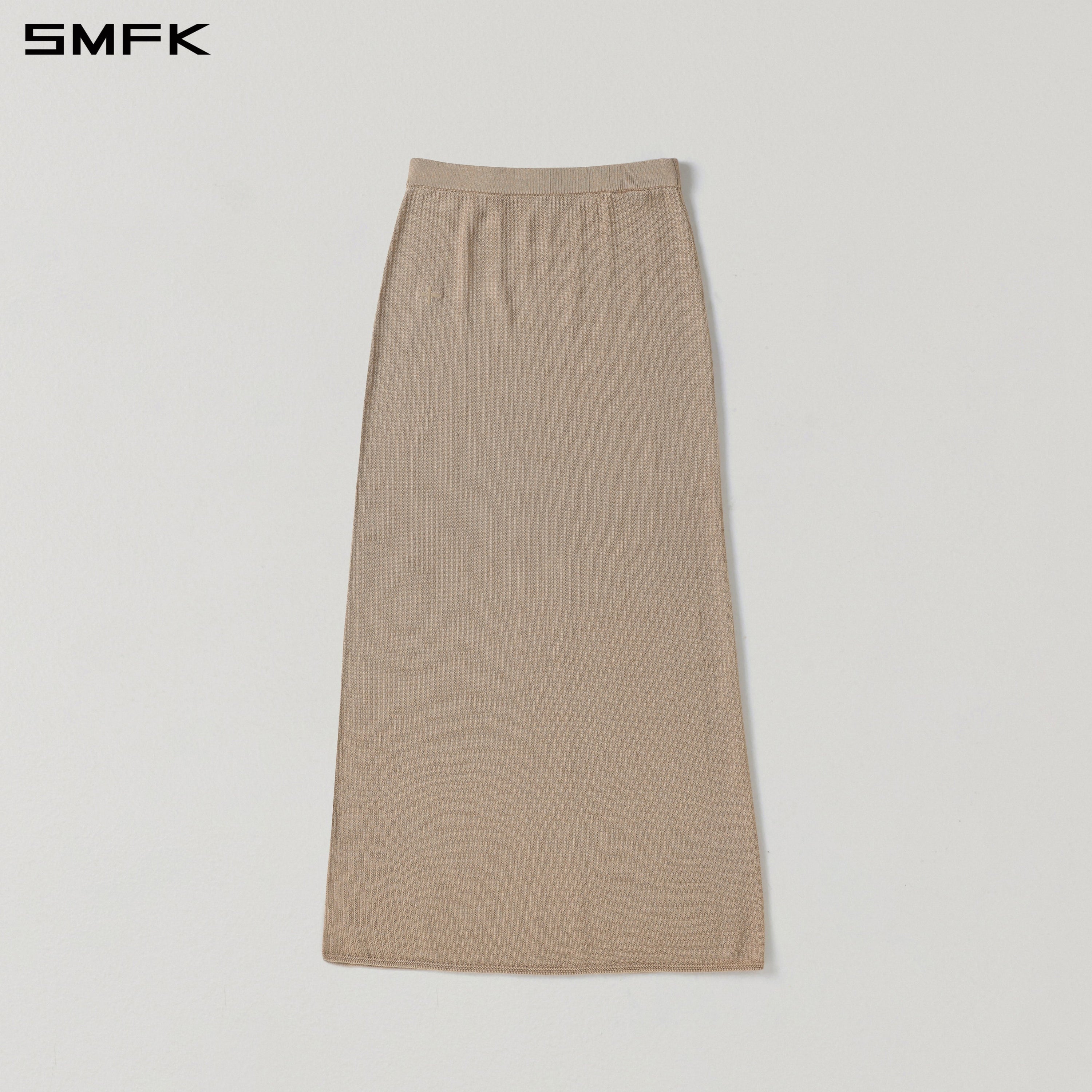 MYTH SEER STRT KNIT LONG DRESS/TENCEL+SILK FRESH SKIN