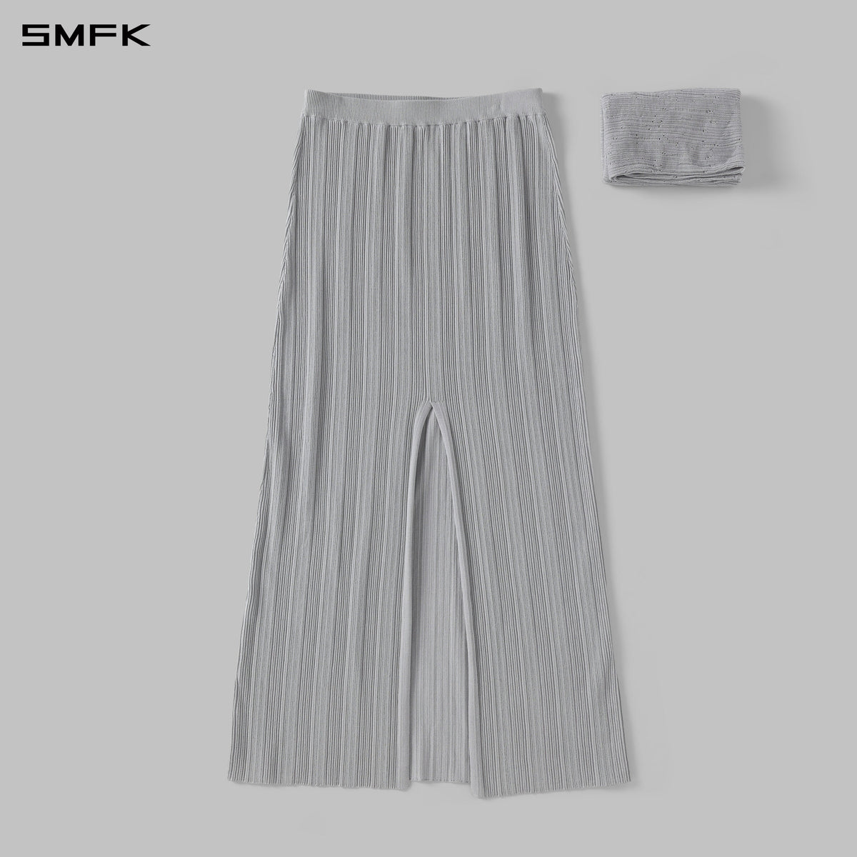 MYTH SIREN EVENING SLIM KNIT DRESS/LENZING TENCEL+SILK+COTTON GLACIER GREY