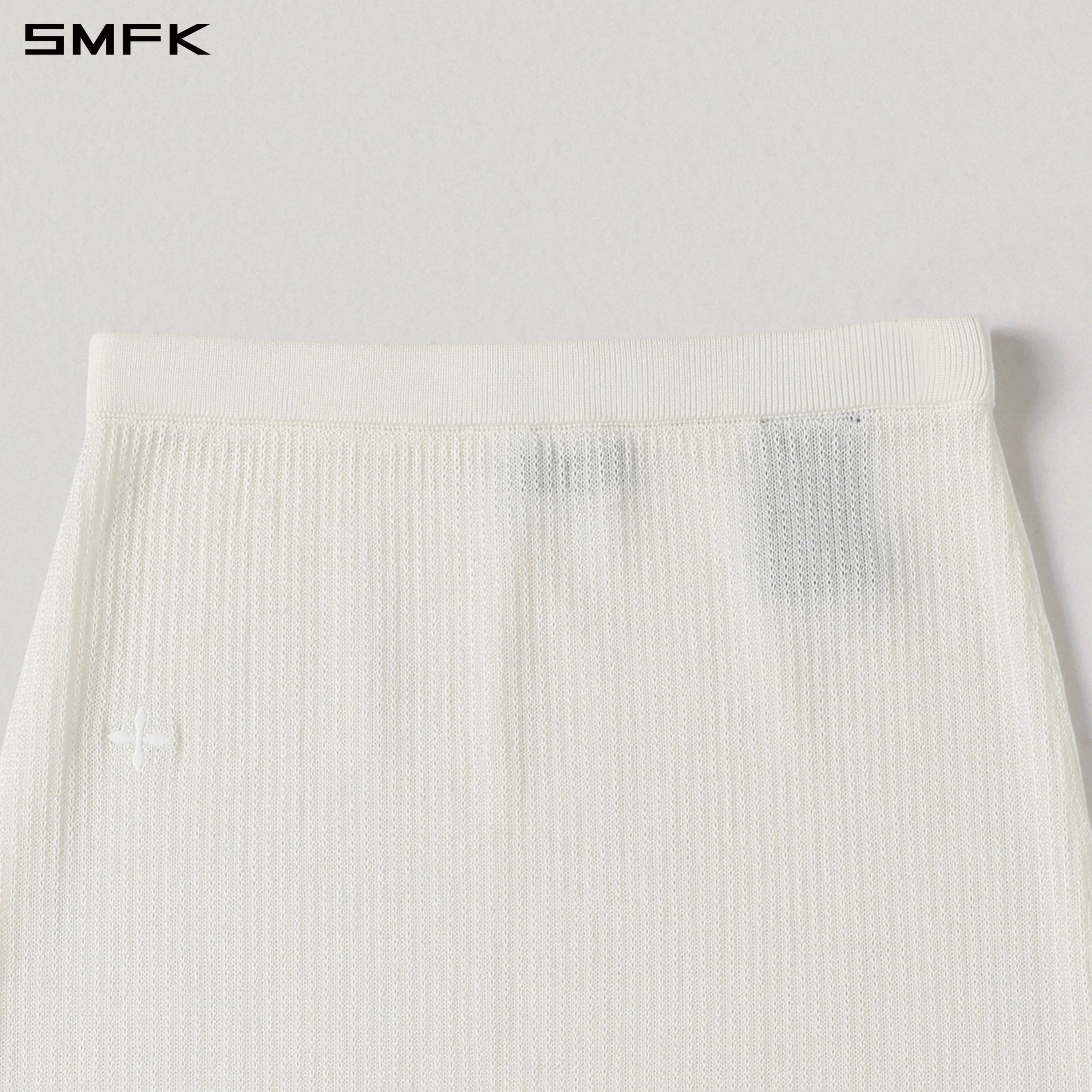 MYTH SEER STRT KNIT LONG DRESS/TENCEL+SILK CLOUD WHITE