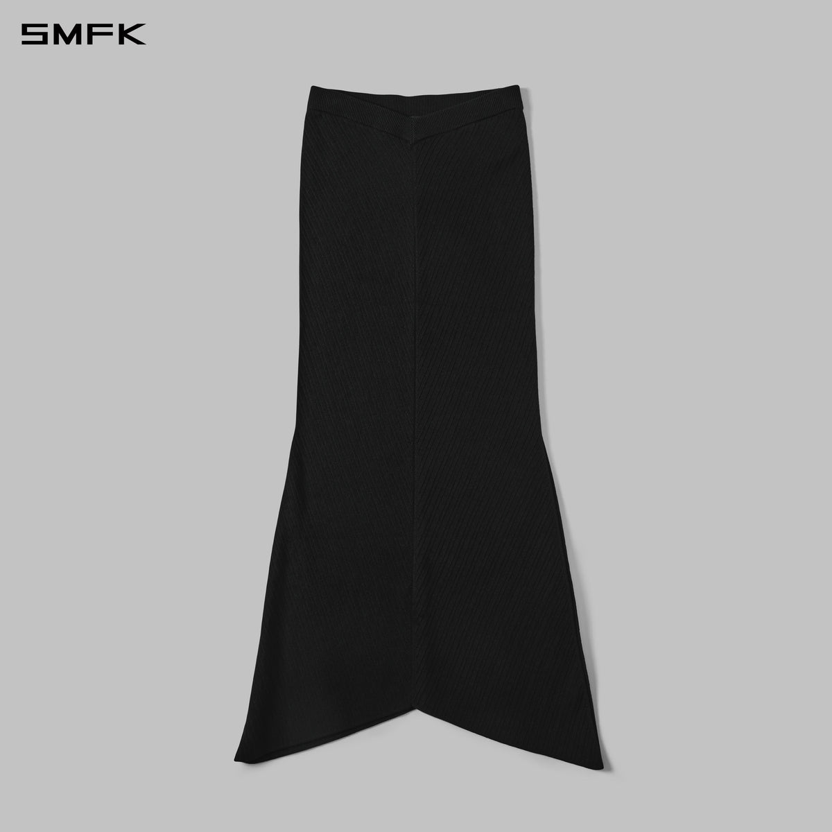 MYTH SIREN EVENING FISHTAIL KNIT DRESS/LENZING TENCEL+SILK+COTTON WILD BLACK