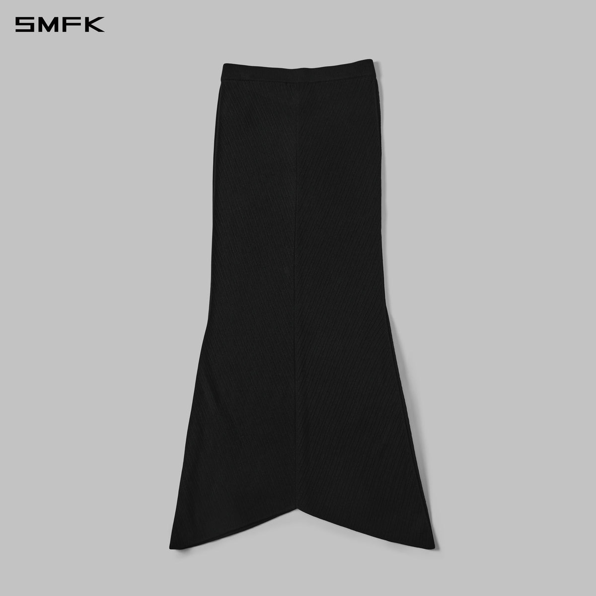 MYTH SIREN EVENING FISHTAIL KNIT DRESS/LENZING TENCEL+SILK+COTTON WILD BLACK