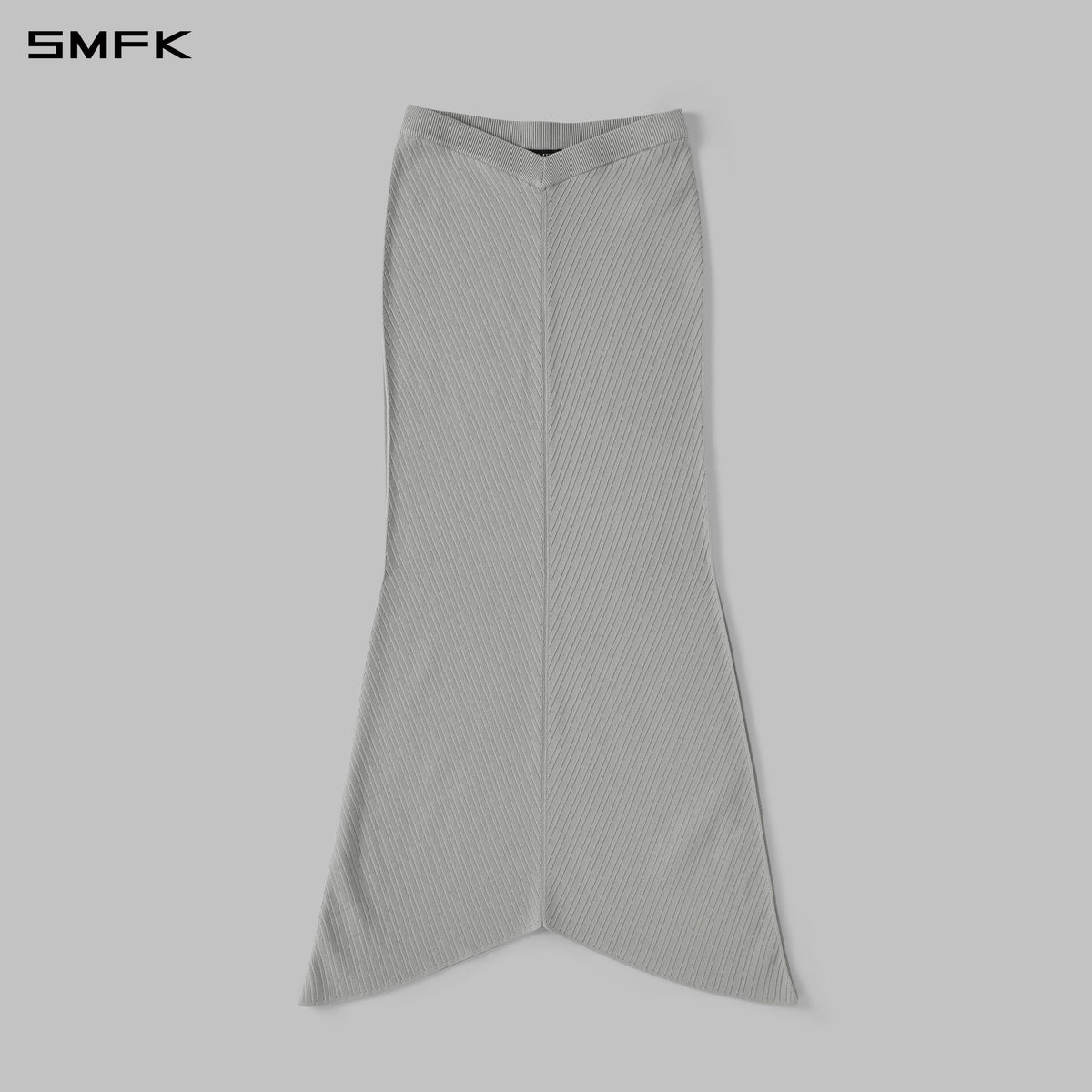 MYTH SIREN EVENING FISHTAIL KNIT DRESS/LENZING TENCEL+SILK+COTTON GLACIER GREY