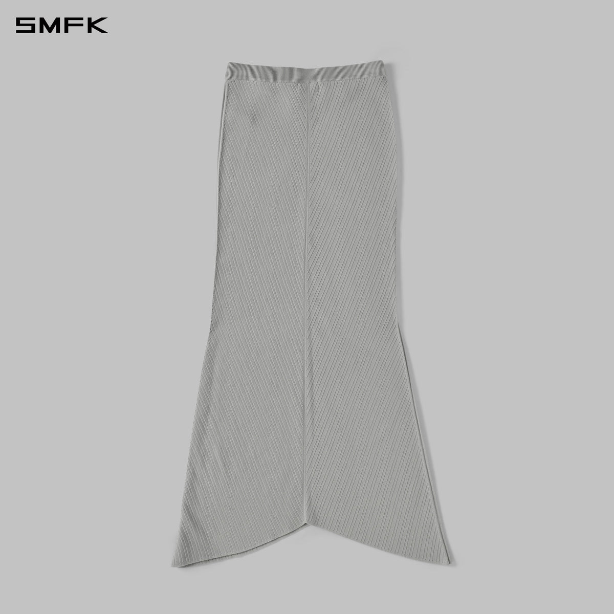 MYTH SIREN EVENING FISHTAIL KNIT DRESS/LENZING TENCEL+SILK+COTTON GLACIER GREY