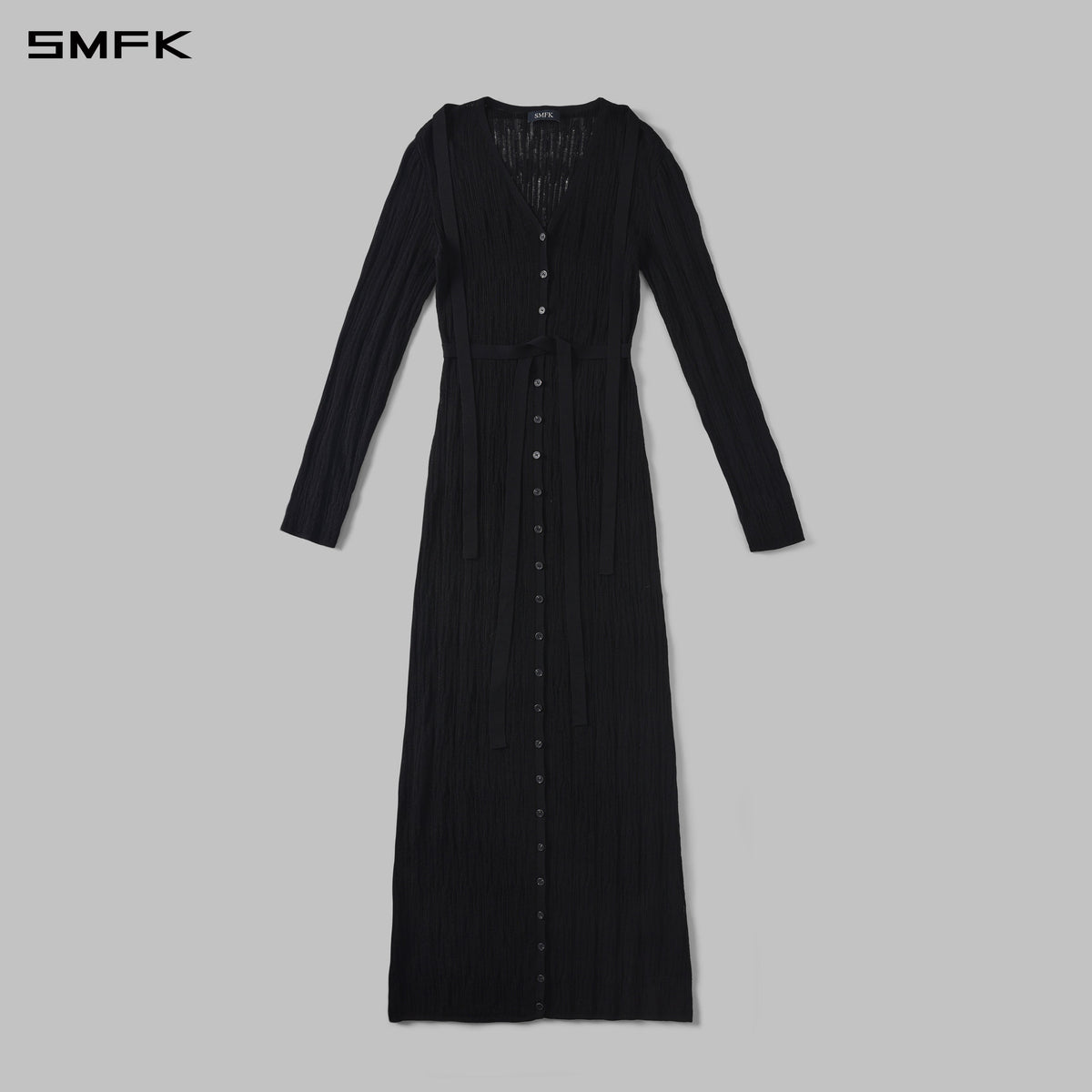MYTH AEOLUS KNIT ROBE DRESS/METALLIC YARN AURORA BLACK