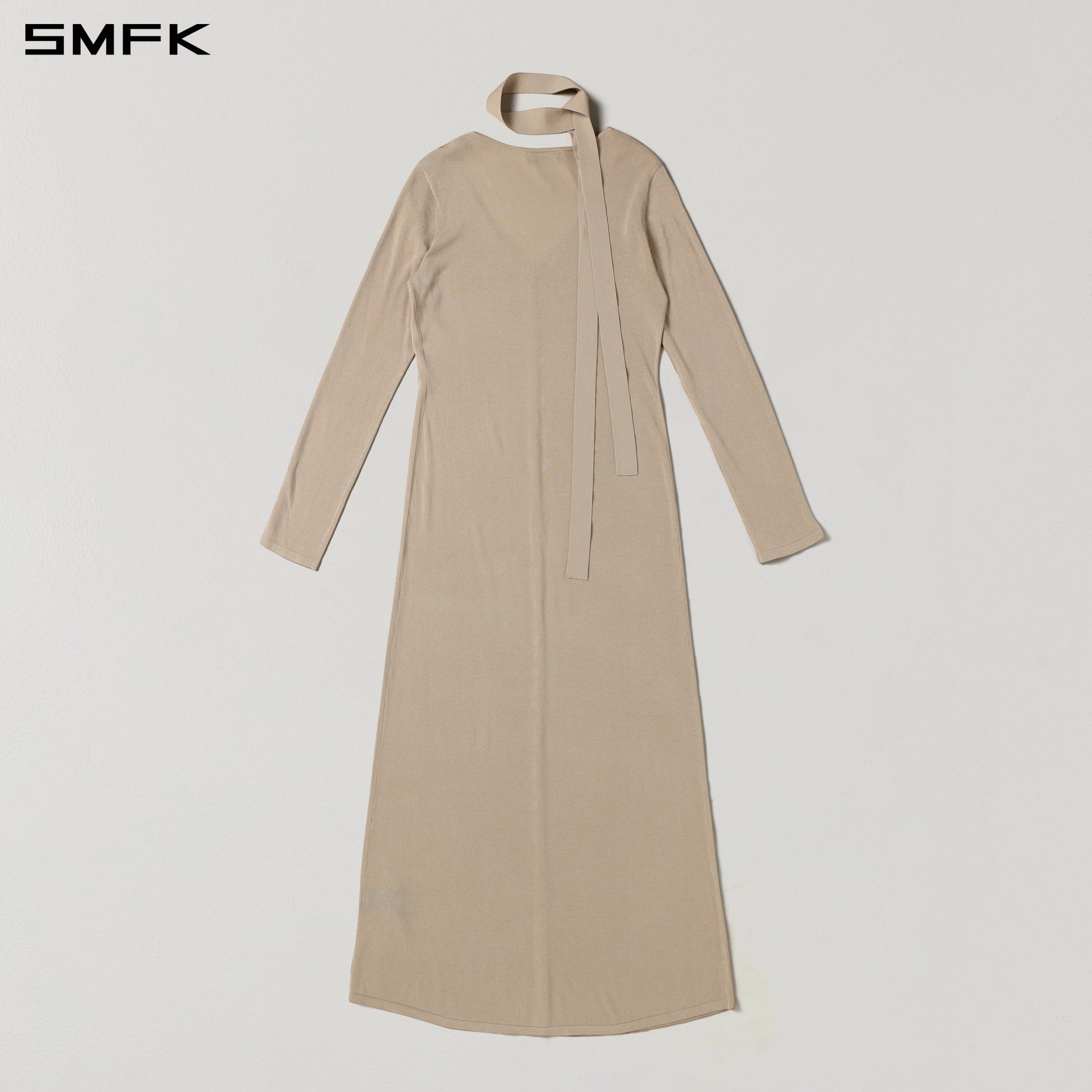 MYTH AEOLUS KNIT CAPE DRESS/ACETATE+COTTON FRESH SKIN