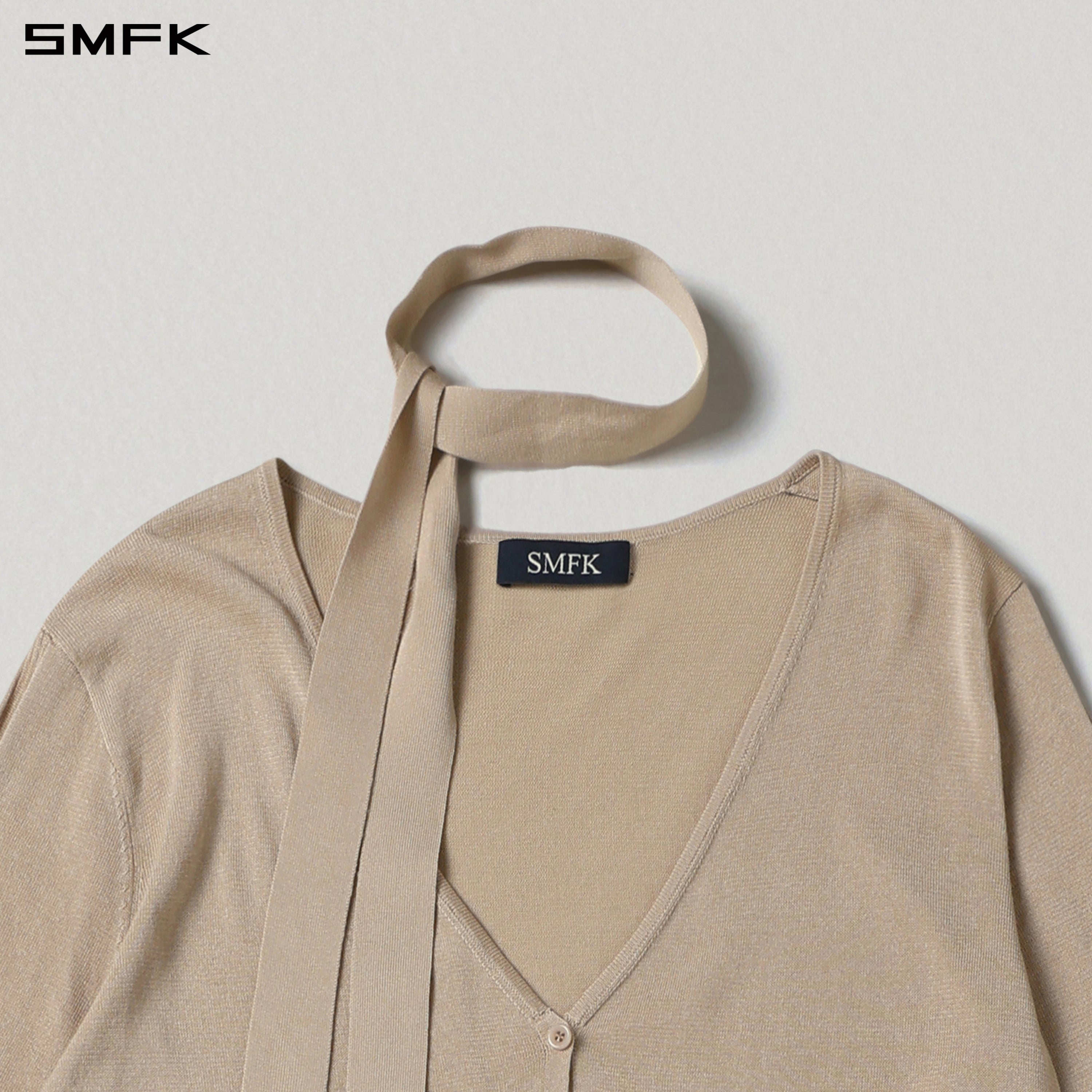 MYTH AEOLUS KNIT CAPE DRESS/ACETATE+COTTON FRESH SKIN