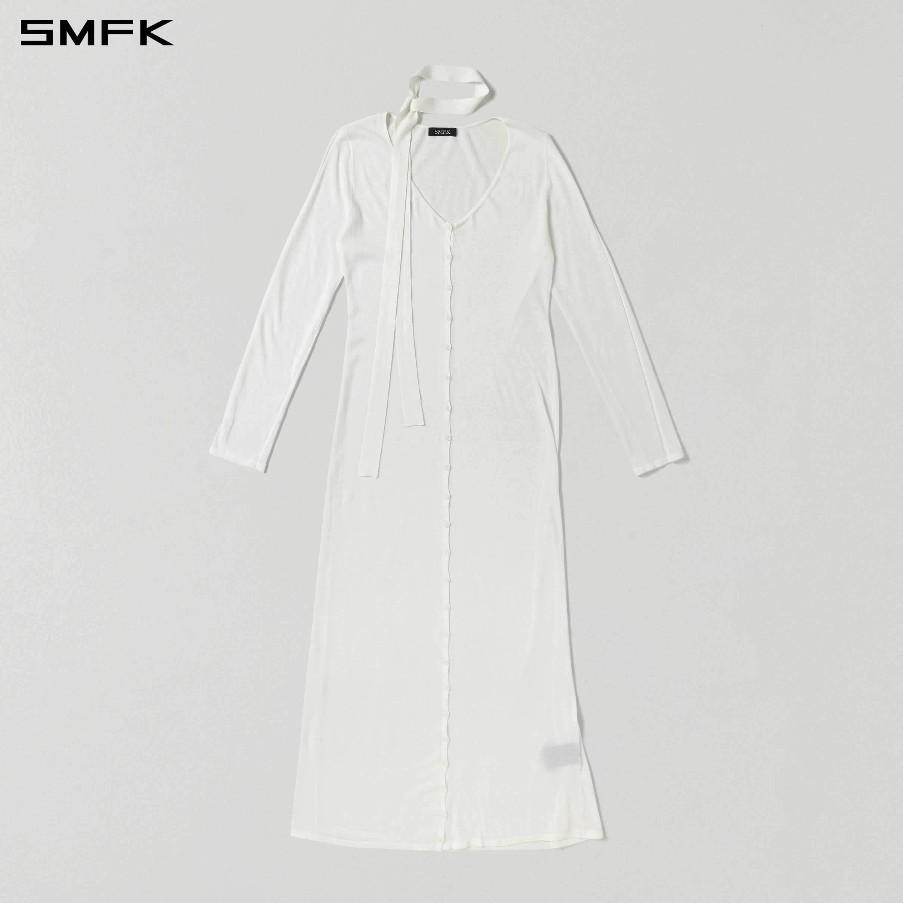 MYTH AEOLUS KNIT CAPE DRESS/ACETATE+COTTON CLOUD WHITE