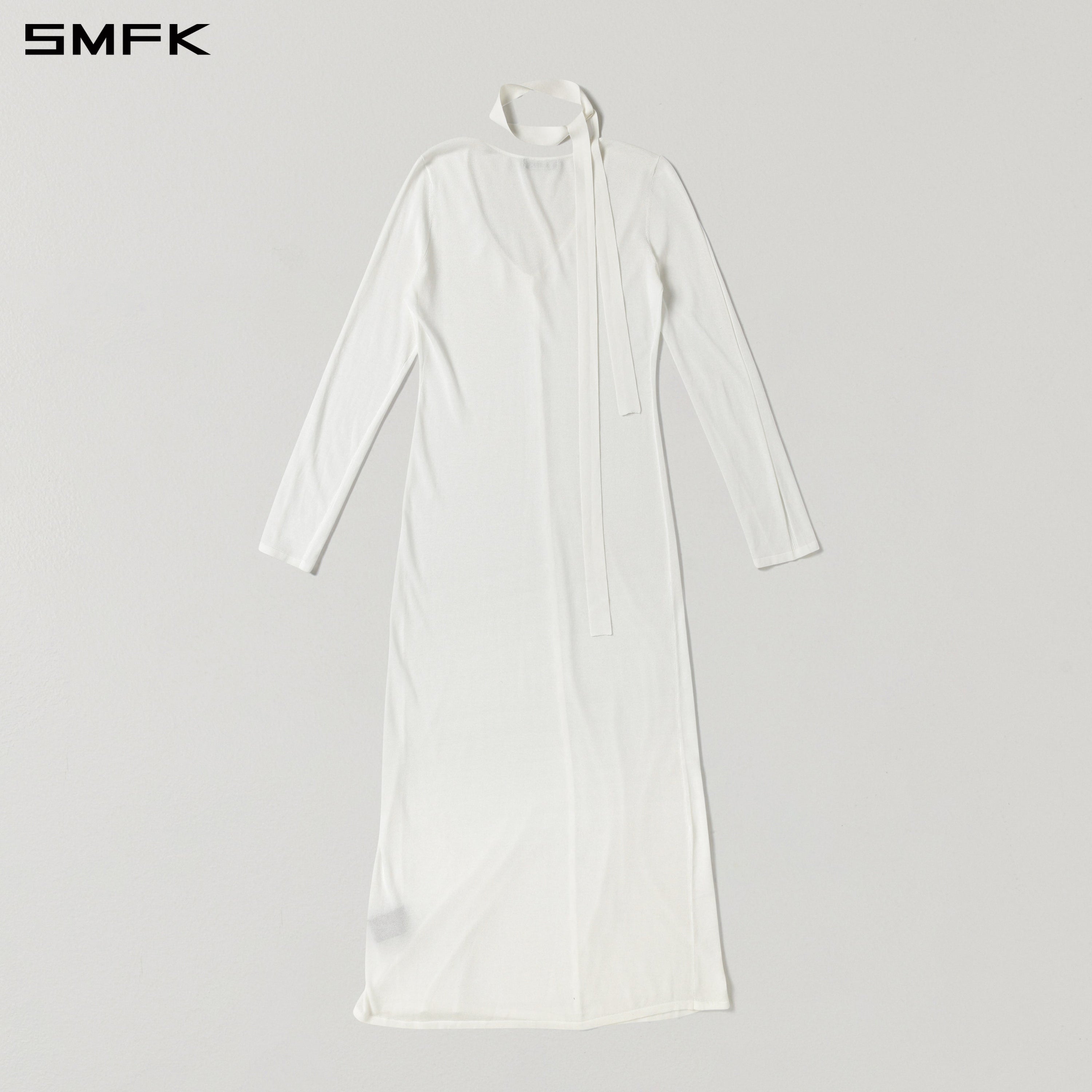 MYTH AEOLUS KNIT CAPE DRESS/ACETATE+COTTON CLOUD WHITE