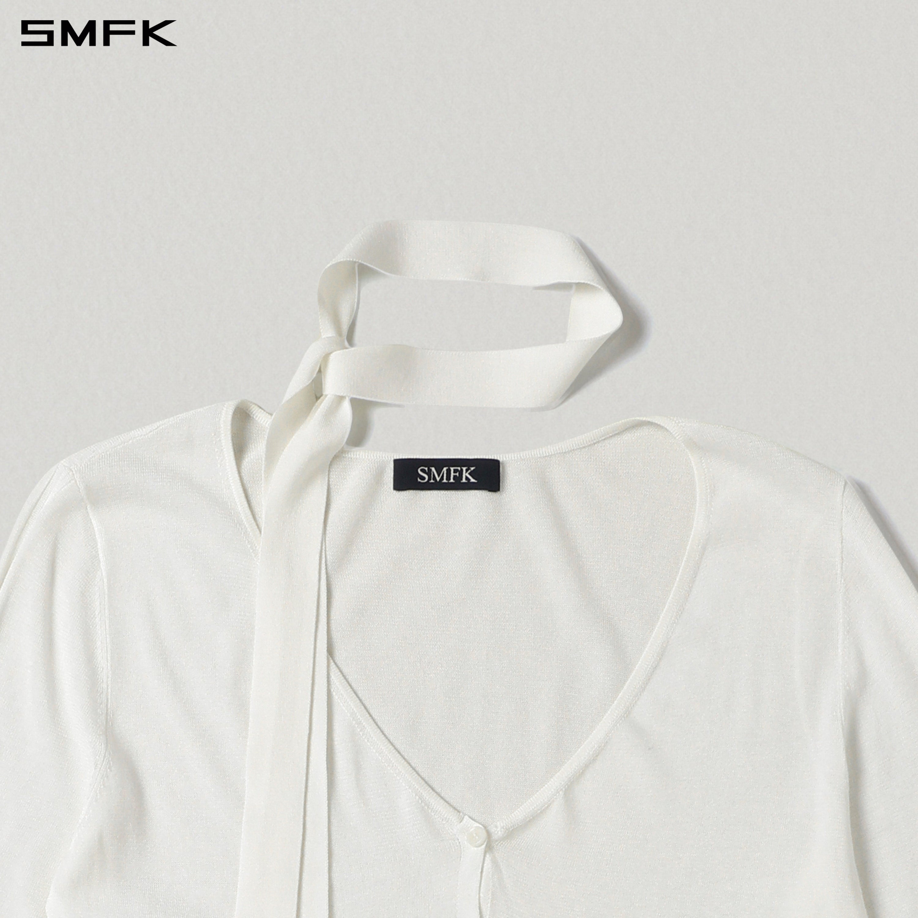 MYTH AEOLUS KNIT CAPE DRESS/ACETATE+COTTON CLOUD WHITE