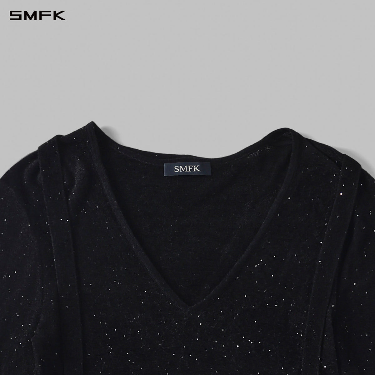 MYTH AEOLUS ONE-PIECE KNIT EVENING DRESS/STARRY VELVET GALAXY BLACK