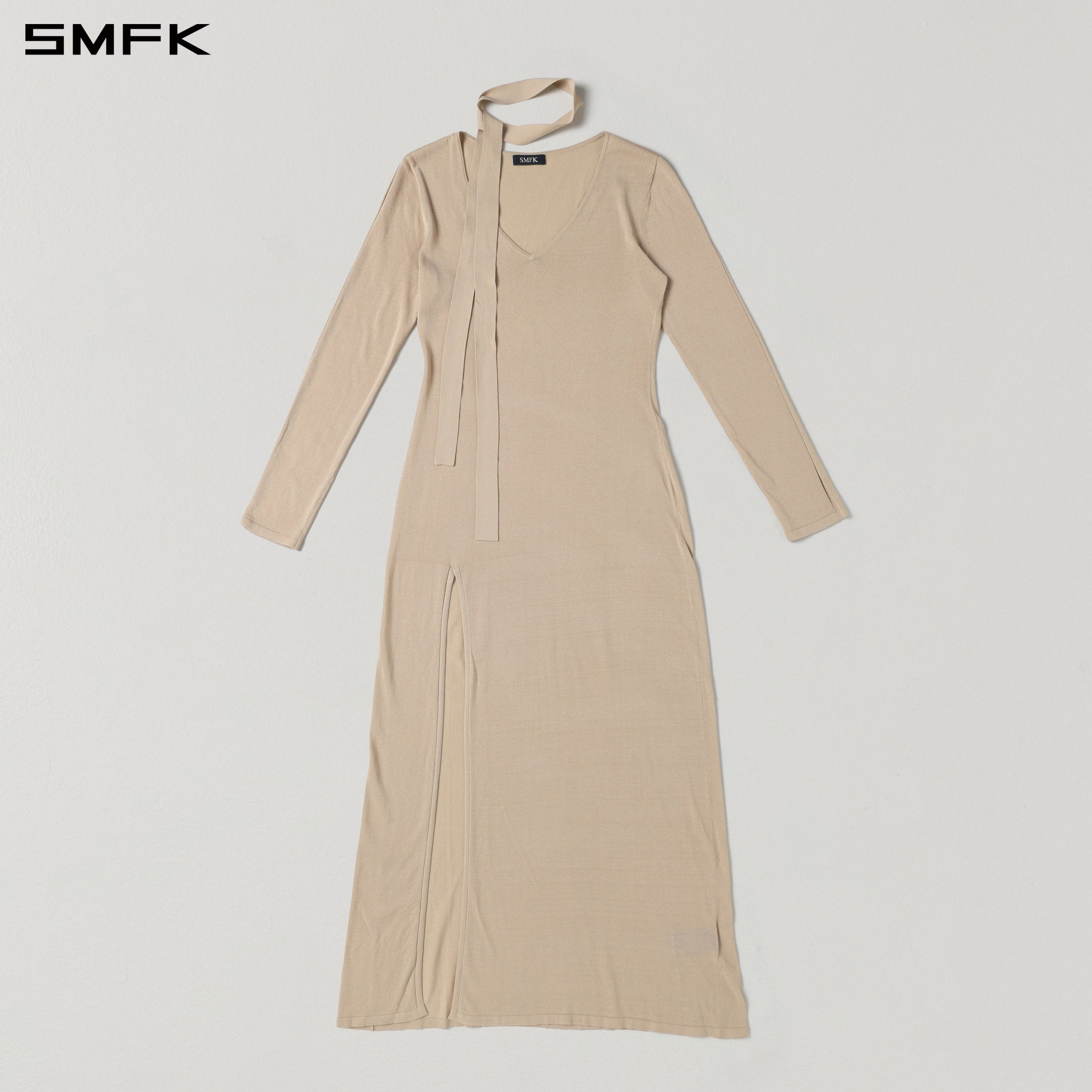 MYTH AEOLUS ONE-PIECE KNIT EVENING DRESS/ACETATE+COTTON FRESH SKIN