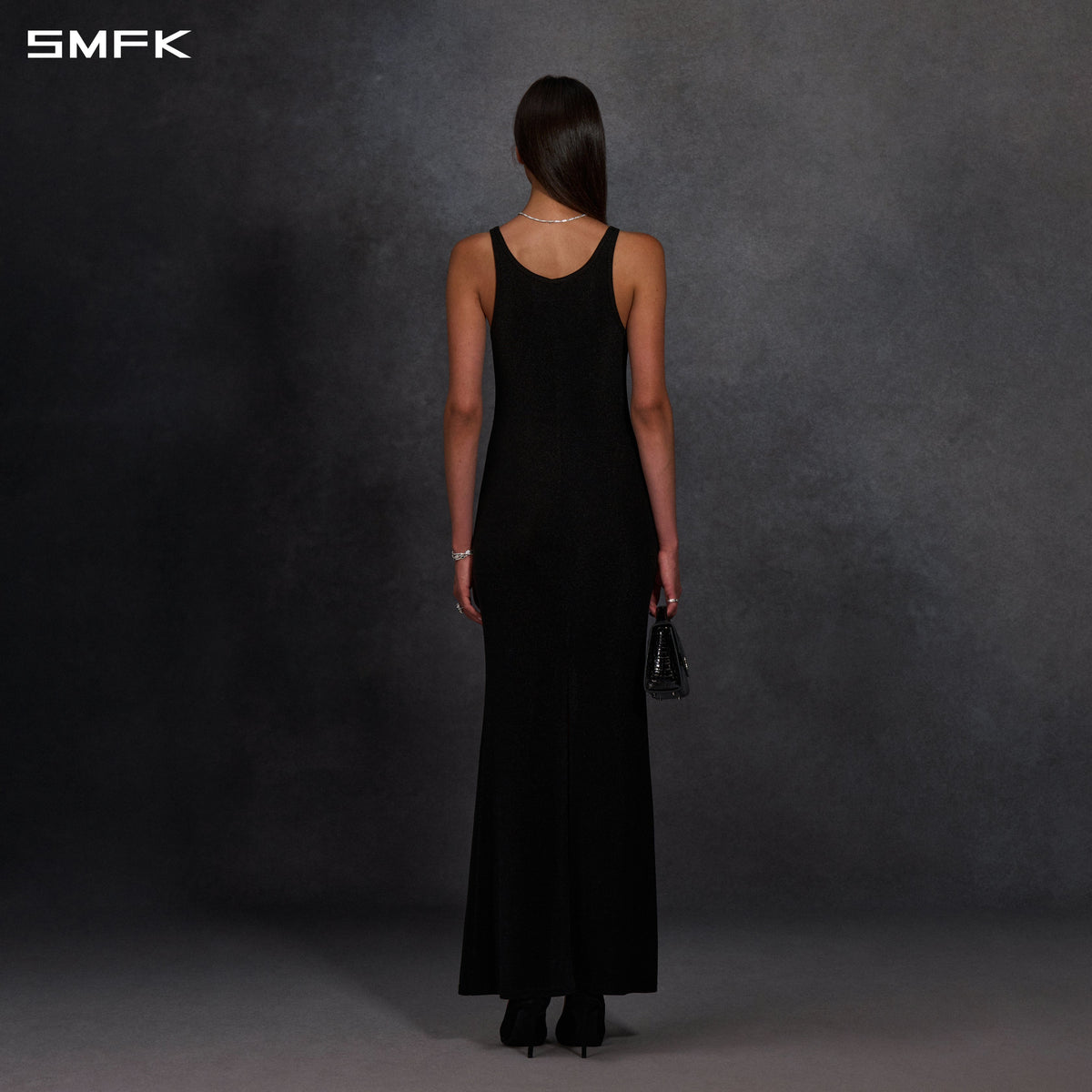 MYTH AEOLUS PHANTOM VEST EVENING DRESS/POLYAMIDE + POLYESTER FILM FIBER STARLIGHT BLACK