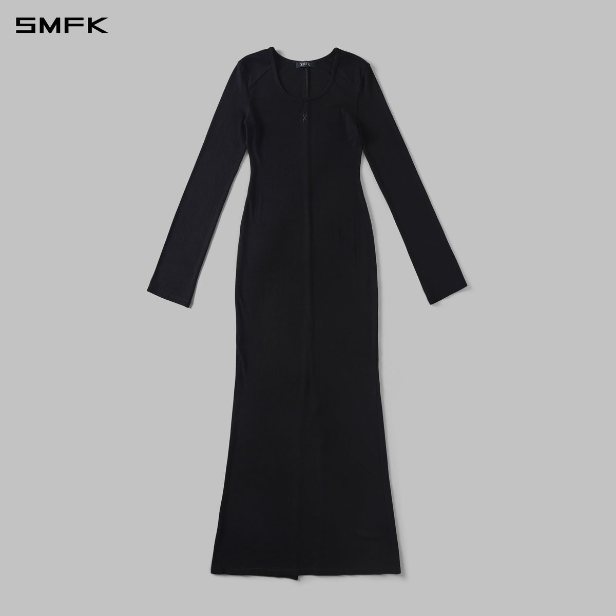 MYTH AEOLUS PHANTOM EVENING DRESS/ACETATE+VISCOSE+ACRYLIC+SPANDEX+WOOL MIDNIGHT BLACK