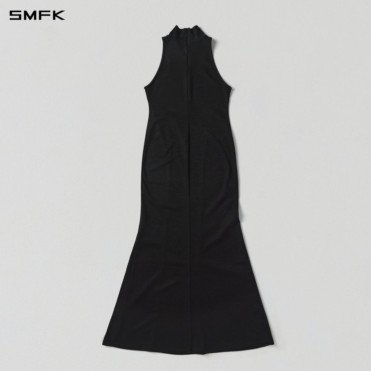 MYTH AEOLUS HIGH COLLAR EVENING VEST DRESS/COTTON + POLYESTER COMPOSITE ELASTIC FIBER + LYOCELL MIDNIGHT BLACK