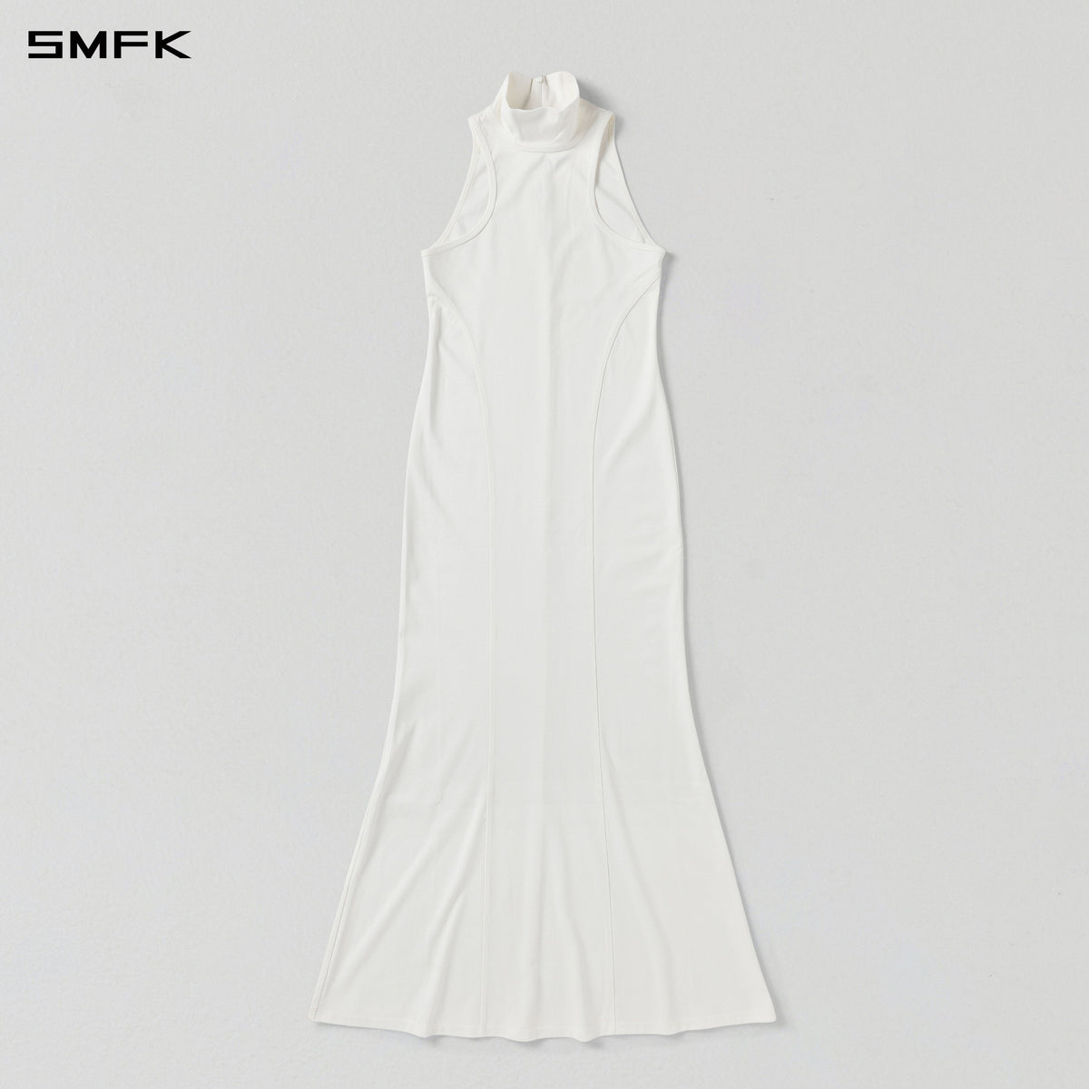 MYTH AEOLUS HIGH COLLAR EVENING VEST DRESS/COTTON + POLYESTER COMPOSITE ELASTIC FIBER + LYOCELL CLOUD WHITE