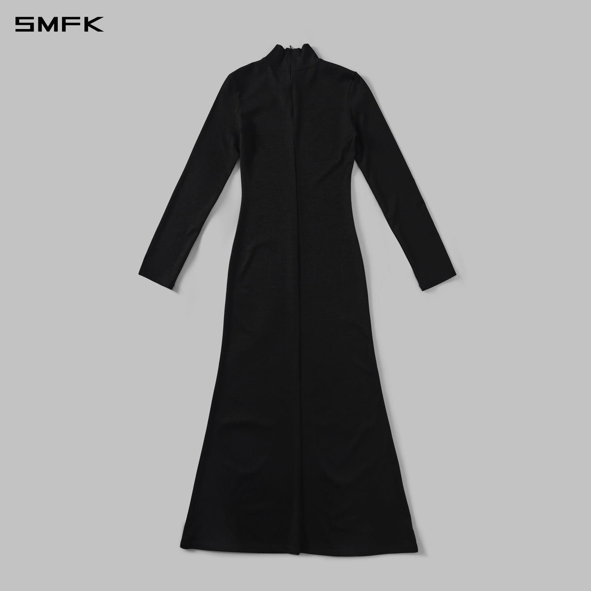MYTH AEOLUS HIGH COLLAR EVENING DRESS/LENZING TENCEL+COTTON MIDNIGHT BLACK