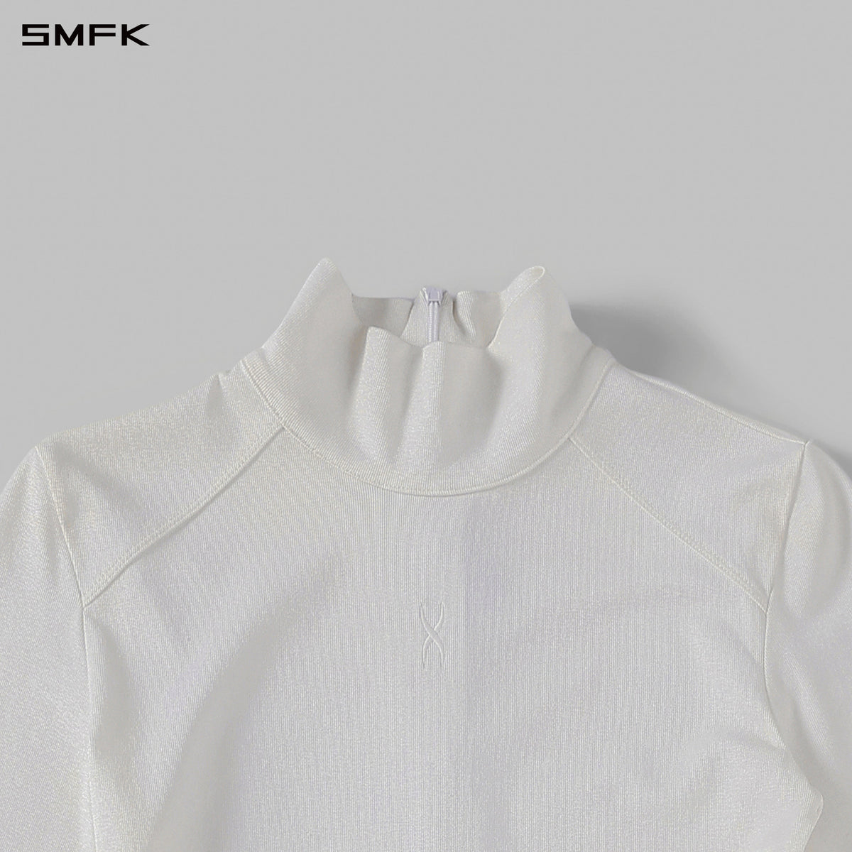 MYTH AEOLUS HIGH COLLAR EVENING DRESS/LENZING TENCEL+COTTON CLOUD WHITE