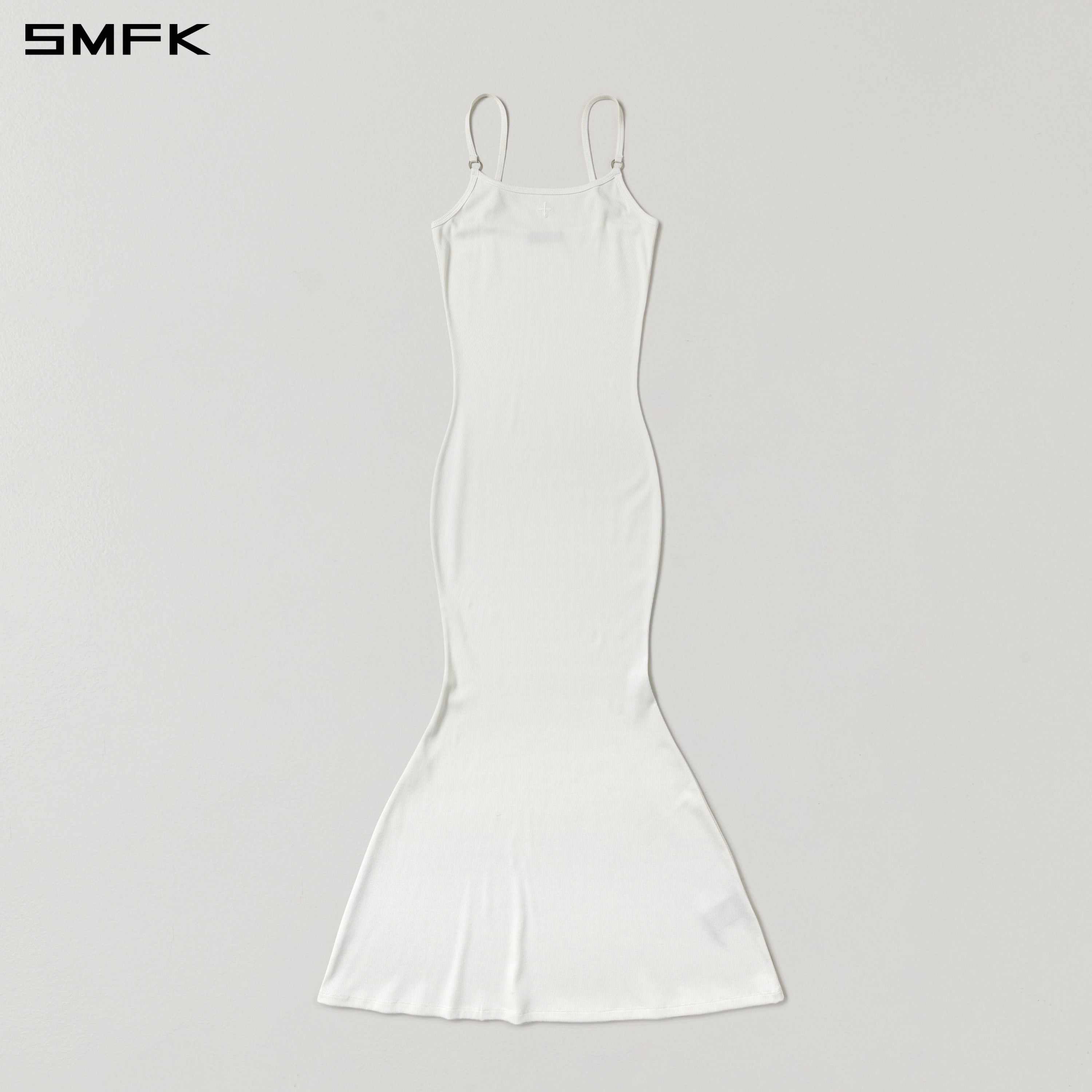 VINTAGE NOMADIC SILK CAMISOLE LONG DRESS/SILK+COTTON CLOUD WHITE