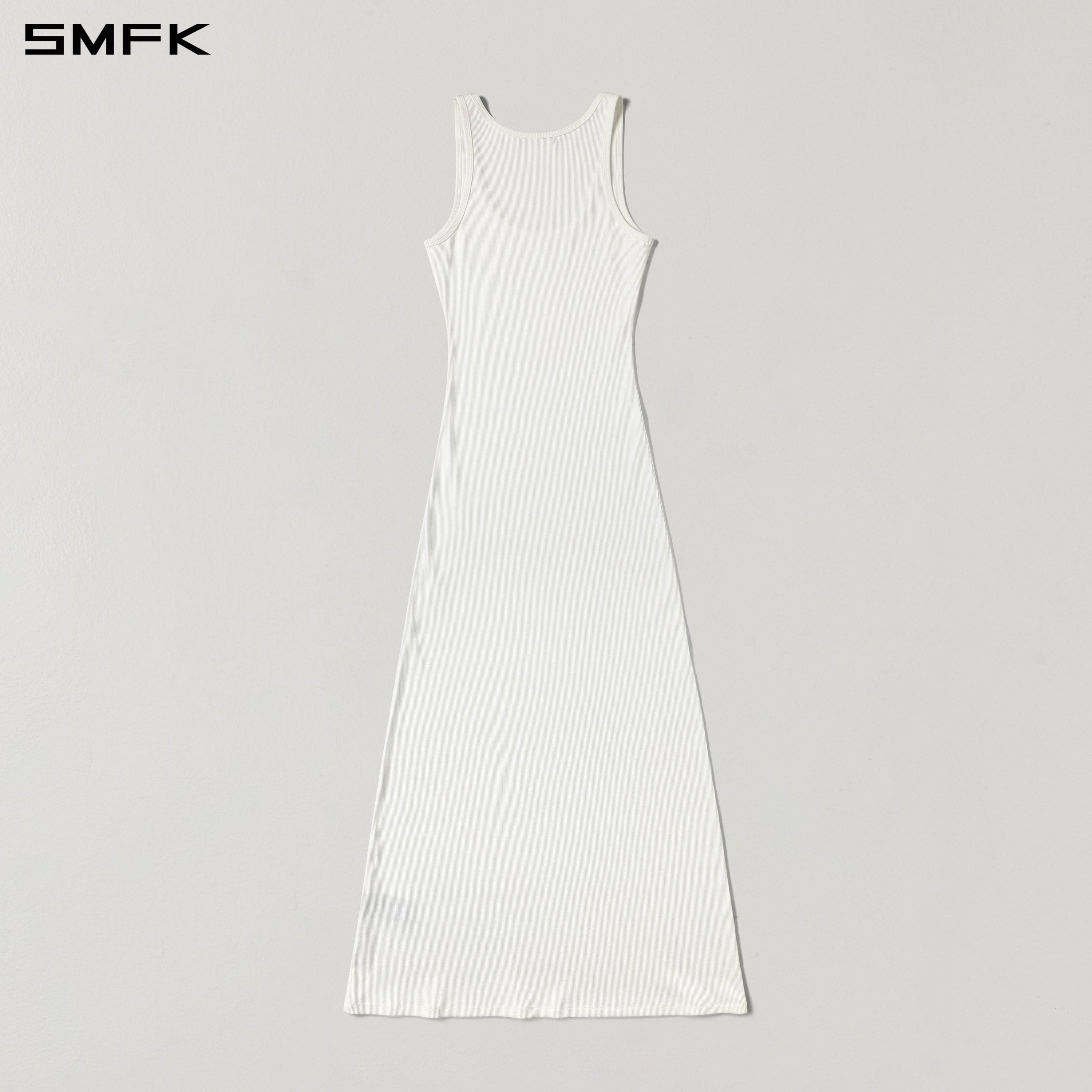 VINTAGE NOMADIC SILK TANK LONG DRESS/SILK+COTTON CLOUD WHITE