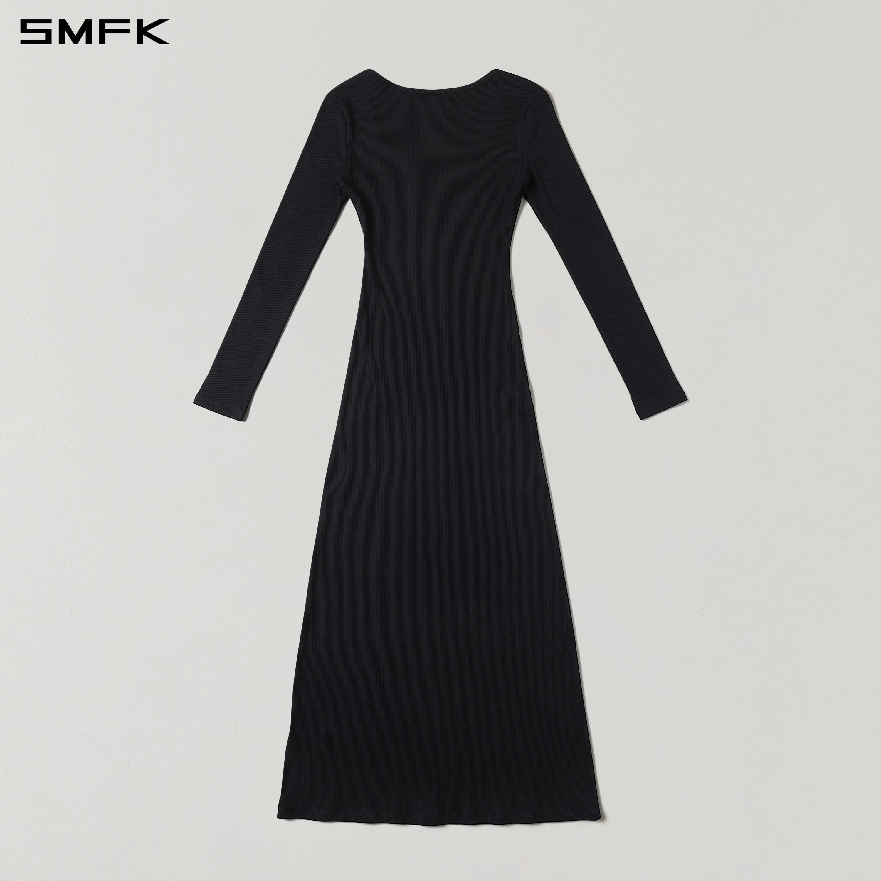 VINTAGE NOMADIC SILK LONG DRESS/SILK+COTTON WILD BLACK
