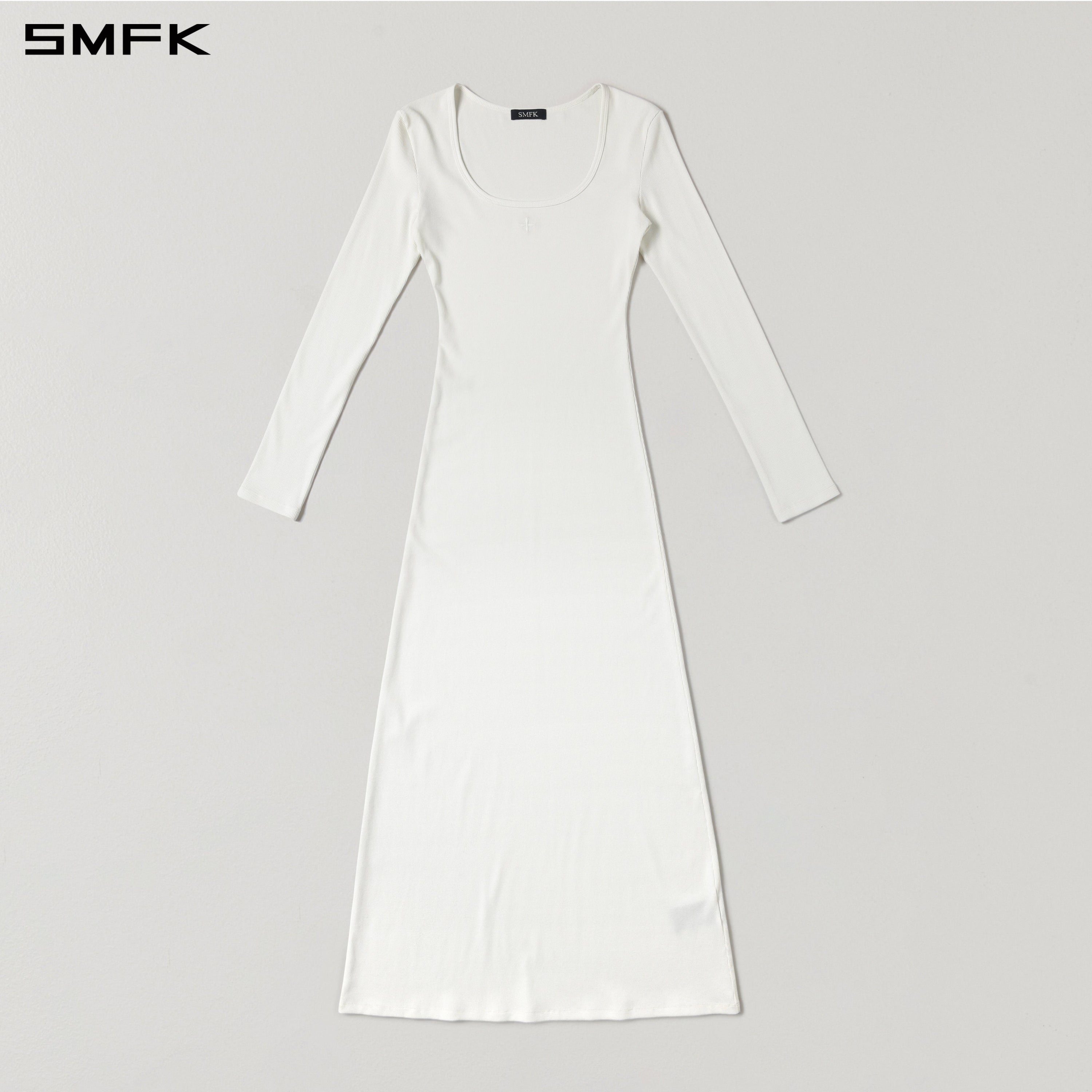 VINTAGE NOMADIC SILK LONG DRESS/SILK+COTTON CLOUD WHITE