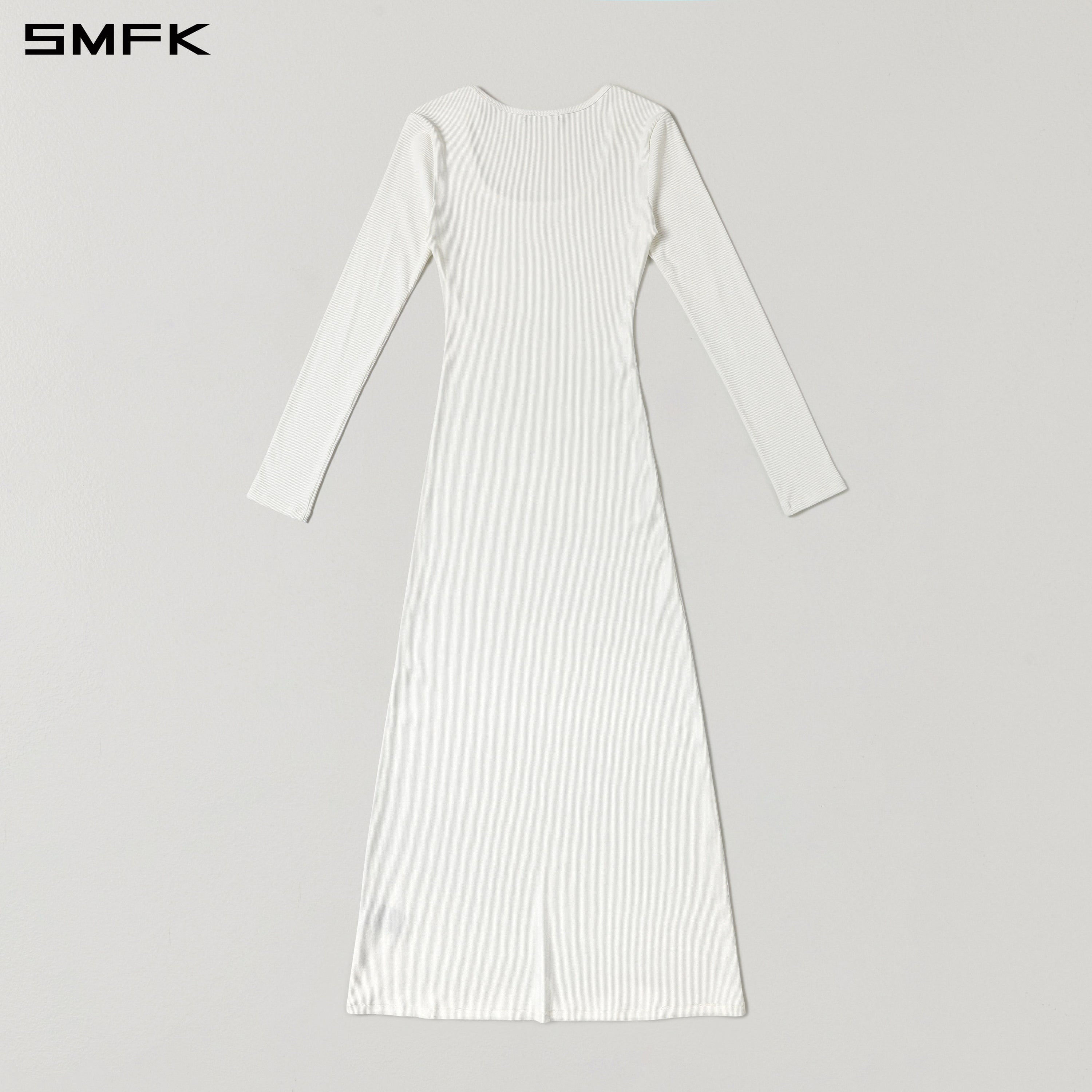 VINTAGE NOMADIC SILK LONG DRESS/SILK+COTTON CLOUD WHITE