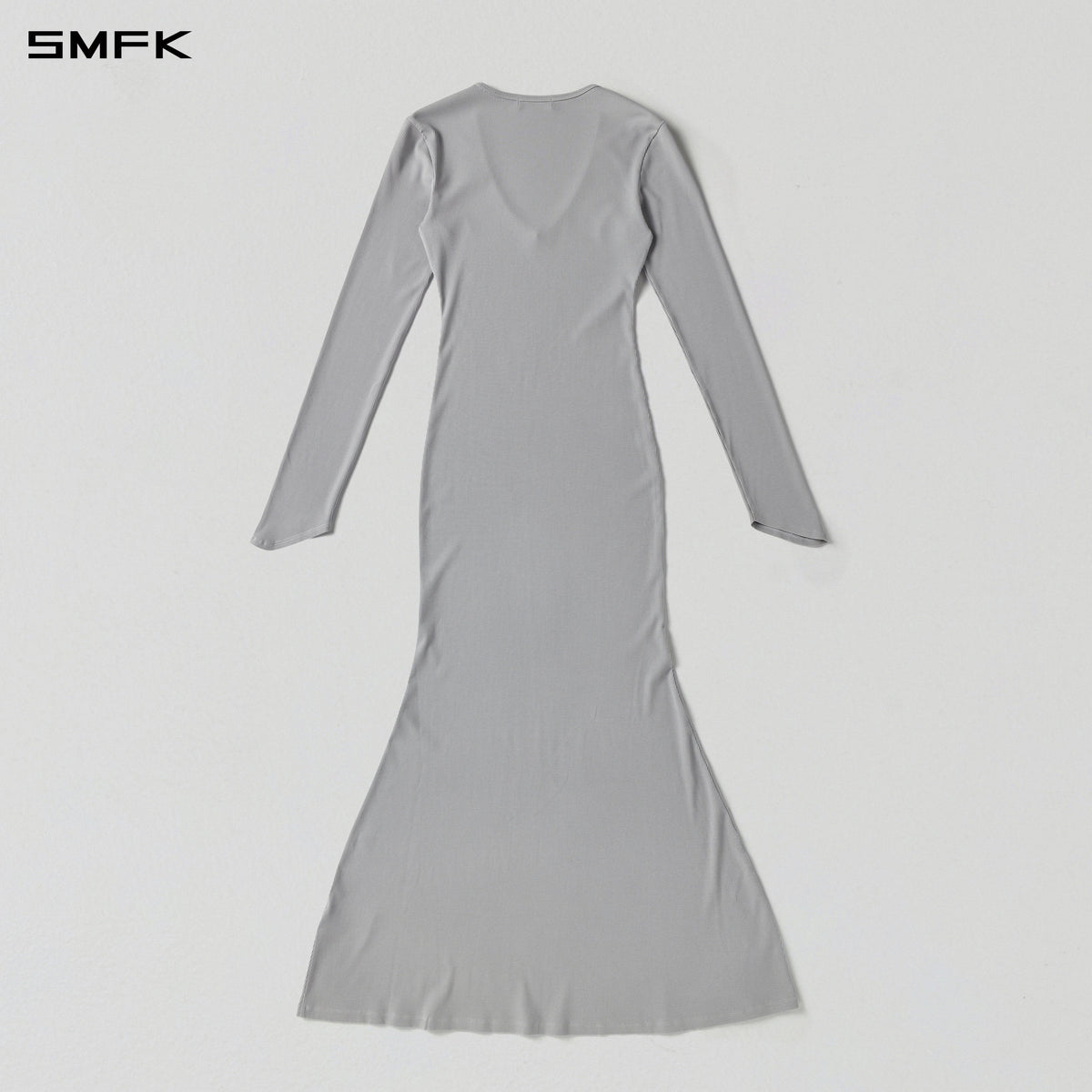 VINTAGE NOMADIC DIVA EVENING LONG DRESS/SILK+COTTON GLACIER GREY