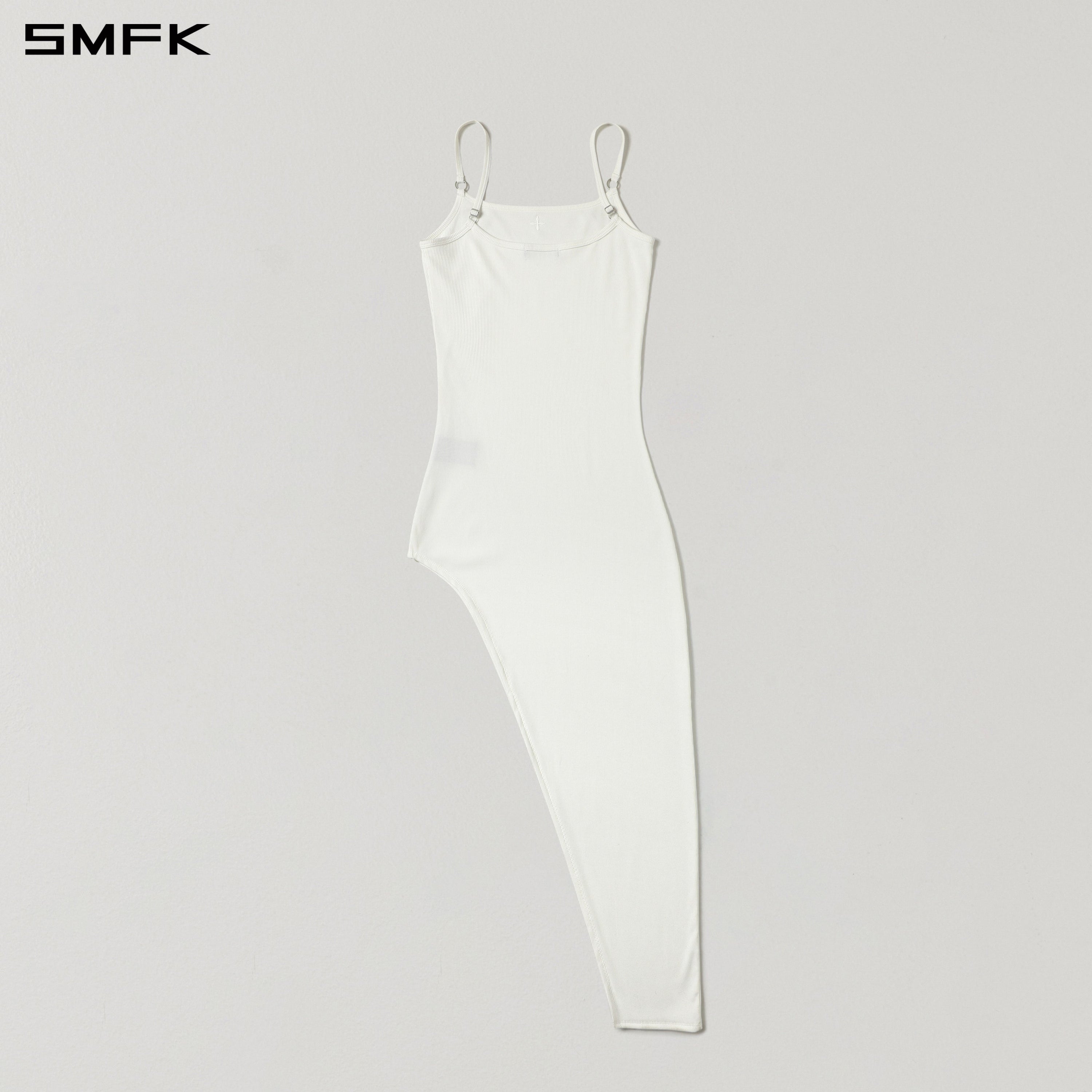 VINTAGE NOMADIC SILK ASYMMETRY CAMISOLE DRESS/SILK+COTTON CLOUD WHITE