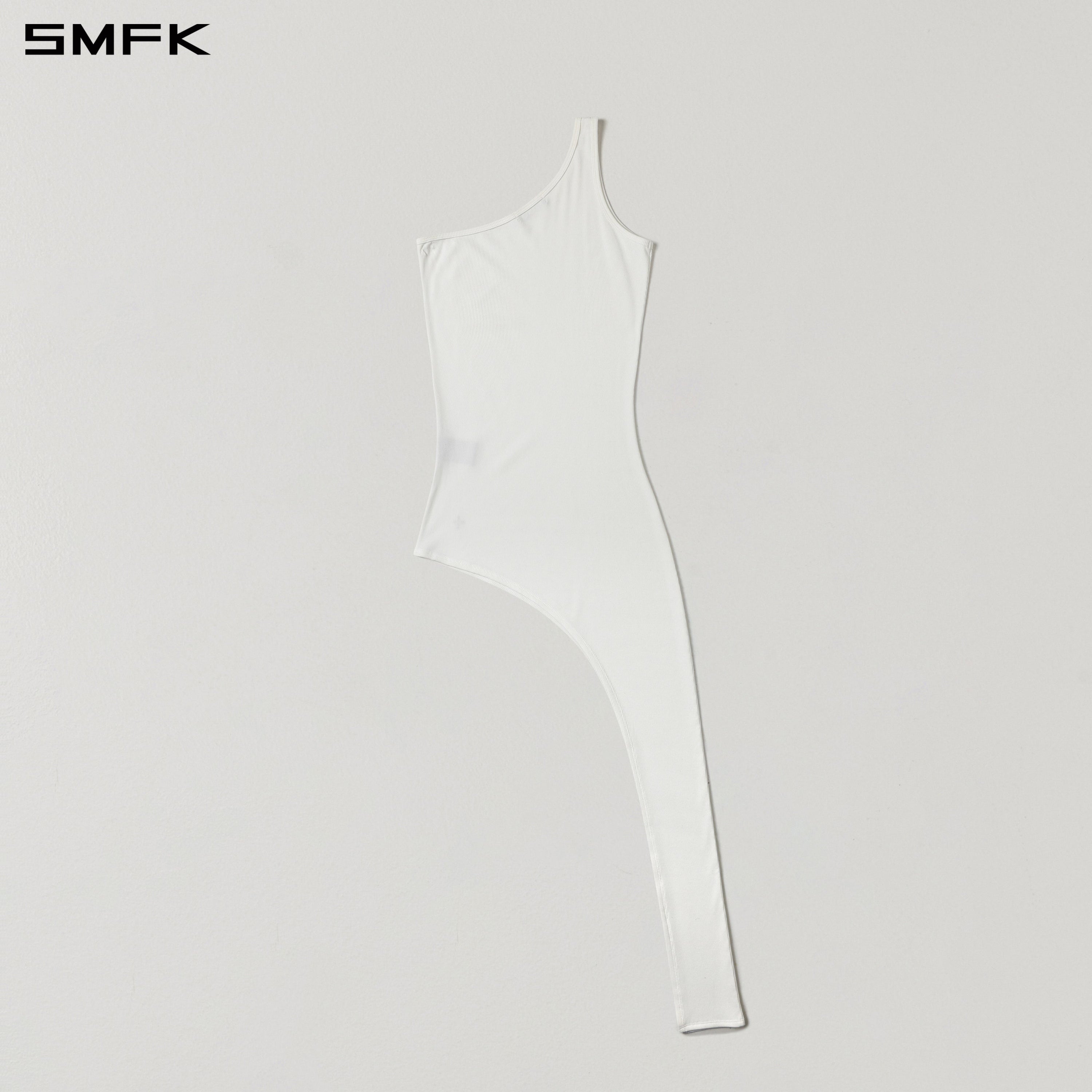 VINTAGE NOMADIC SILK ASYMMETRY TANK DRESS/SILK+COTTON CLOUD WHITE