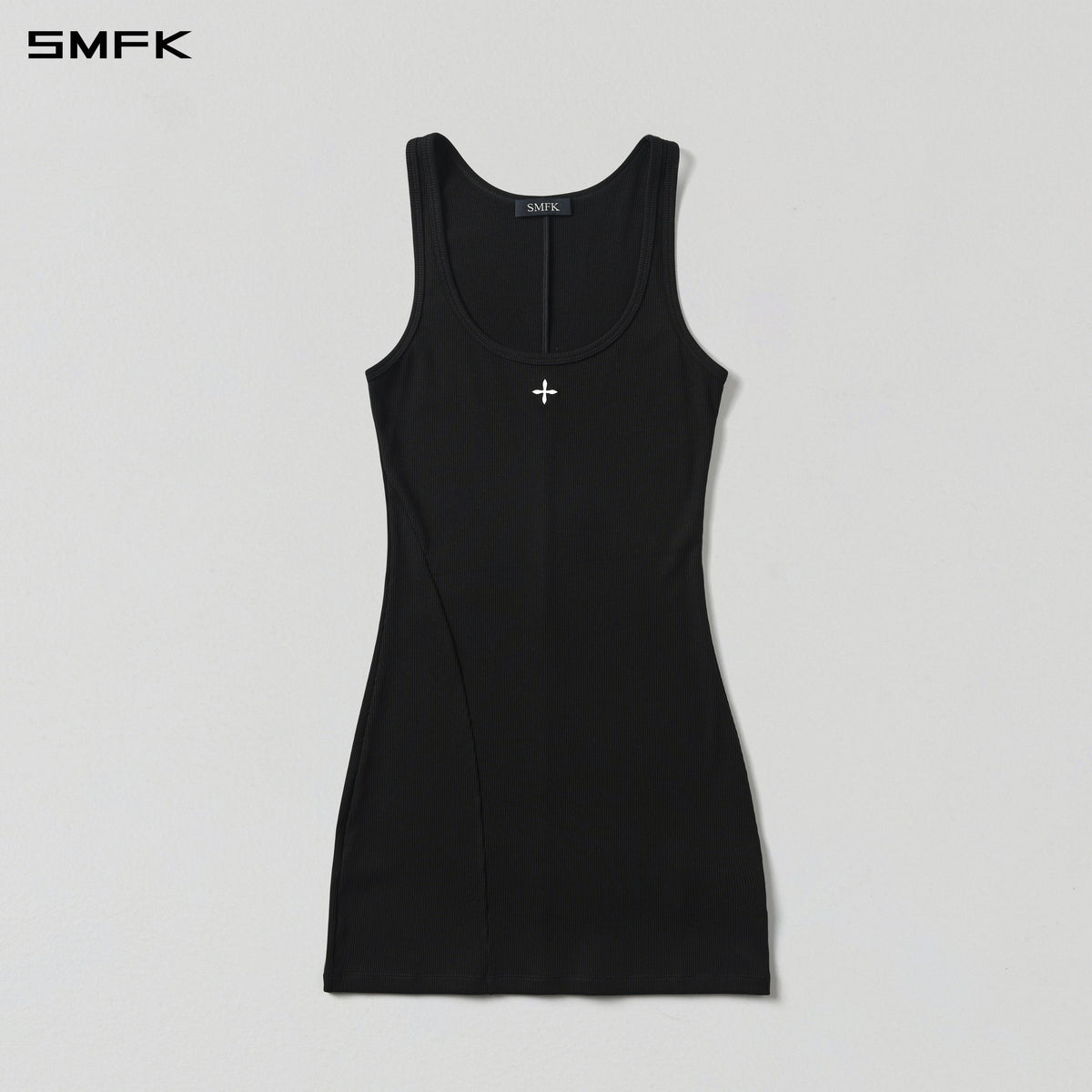 VINTAGE NOMADIC SILK TANK SHORT DRESS/SILK+COTTON WILD BLACK