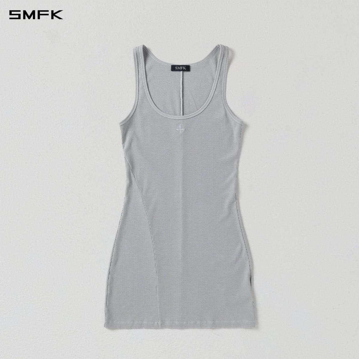 VINTAGE NOMADIC SILK TANK SHORT DRESS/SILK+COTTON GLACIER GREY