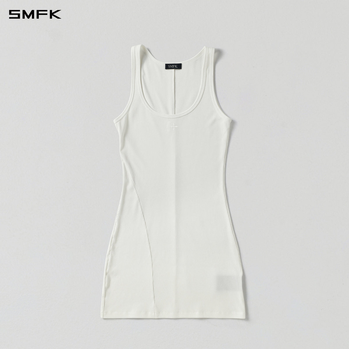 VINTAGE NOMADIC SILK TANK SHORT DRESS/SILK+COTTON CLOUD WHITE
