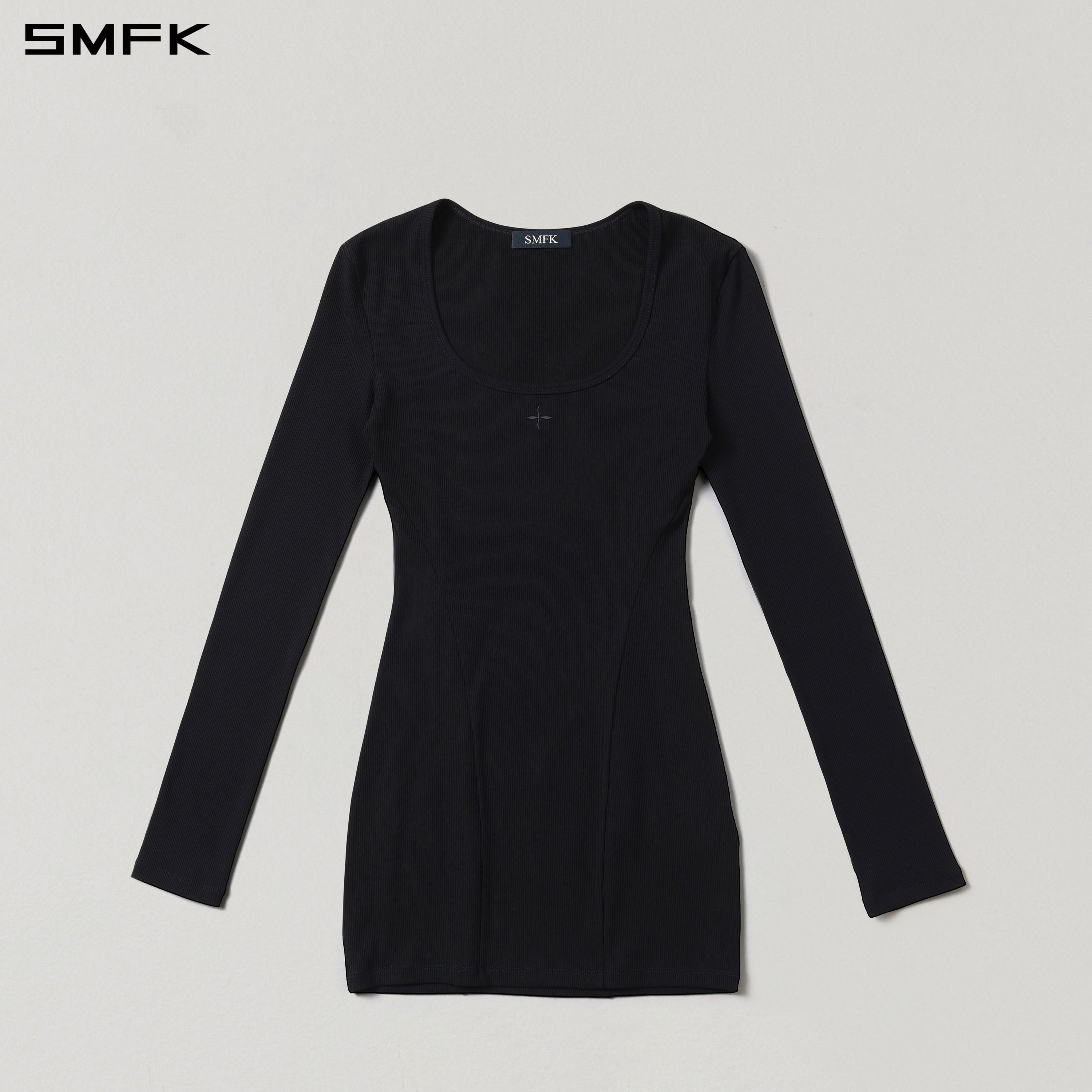 VINTAGE NOMADIC SILK SHORT DRESS/SILK+COTTON WILD BLACK