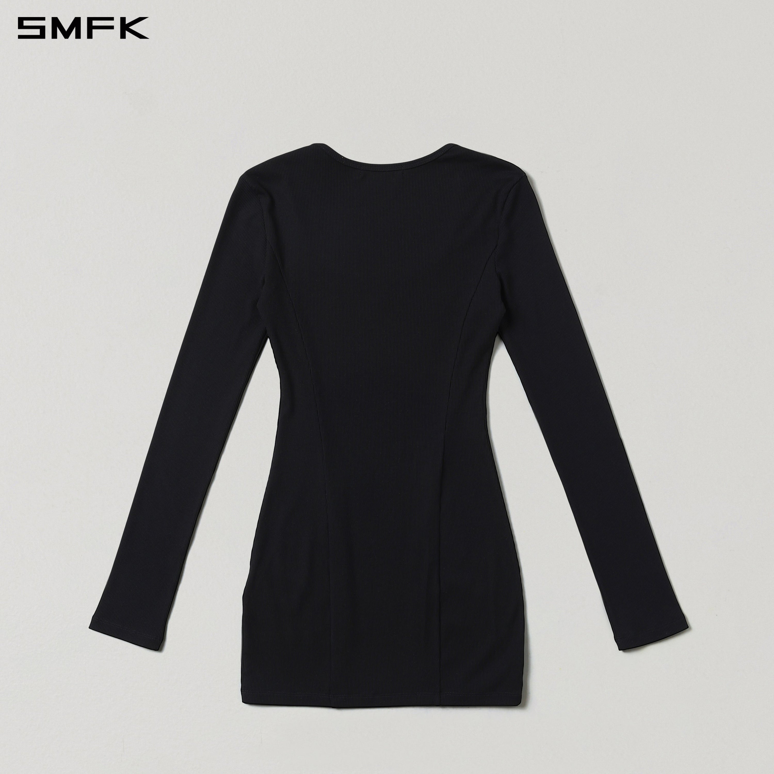 VINTAGE NOMADIC SILK SHORT DRESS/SILK+COTTON WILD BLACK