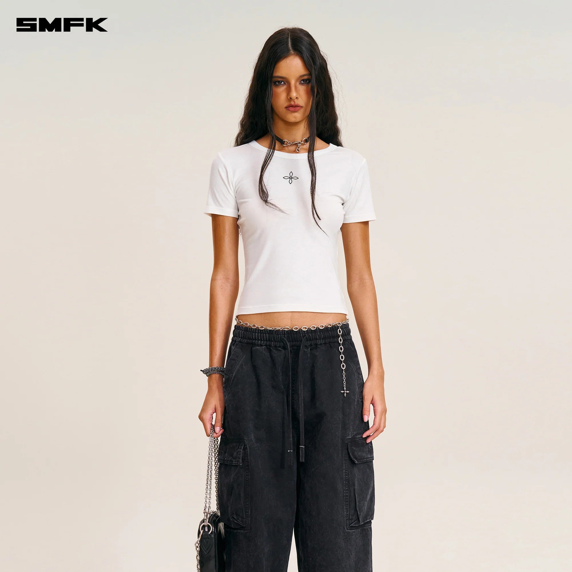 COMPASS STAMP ACETATE BODY SPORTS TEE SNOW MOUNTAIN WHITE