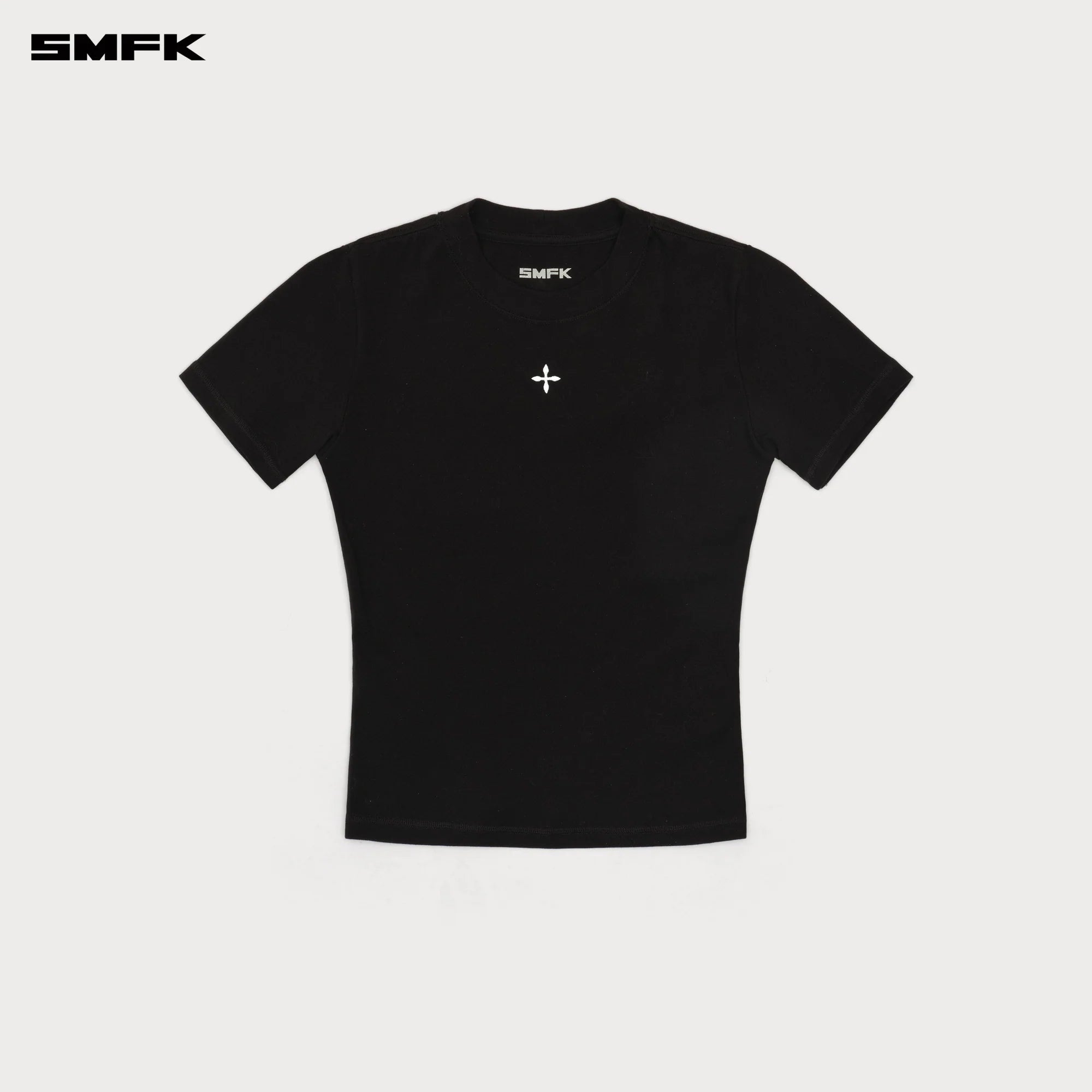 COMPASS CROSS BADGE WAIST TEE BLACK