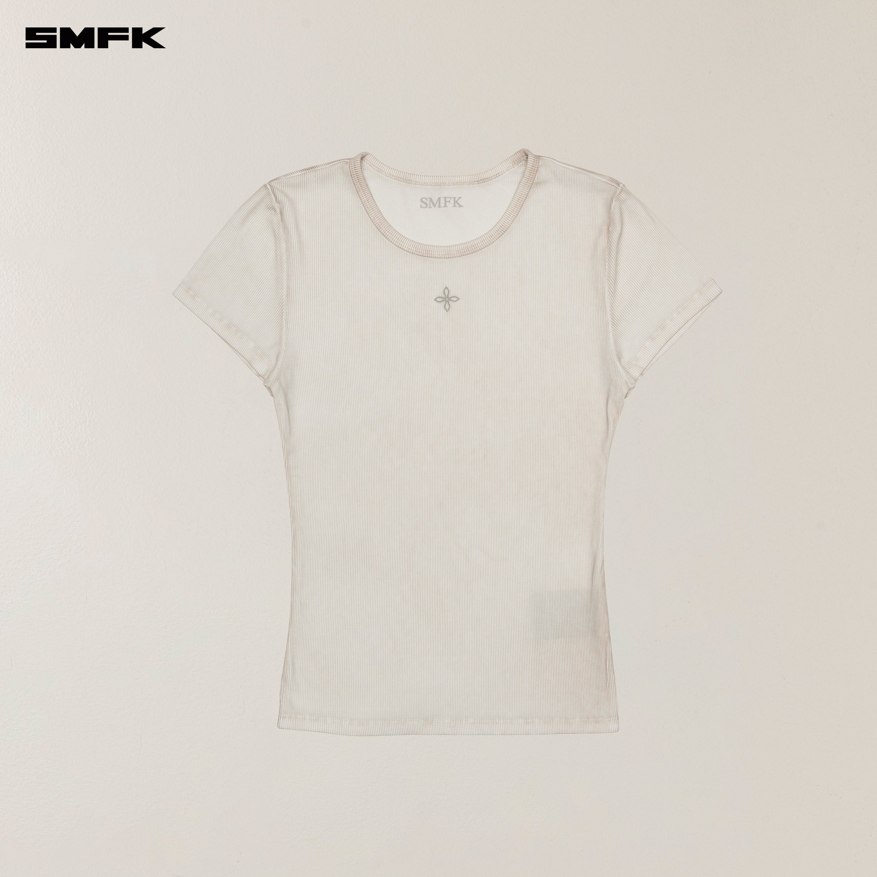 VINTAGE STORM FADE DYE SILK SPORTS Tee WHITE MIST