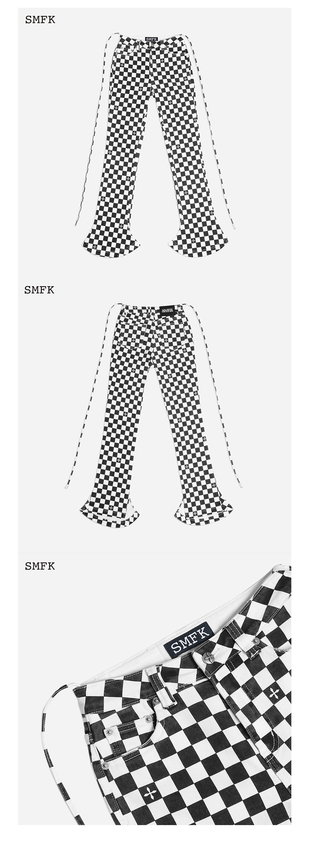 MERMAID SKINNY JEANS MIDNIGHT BLACK AND WHITE UJ002BW