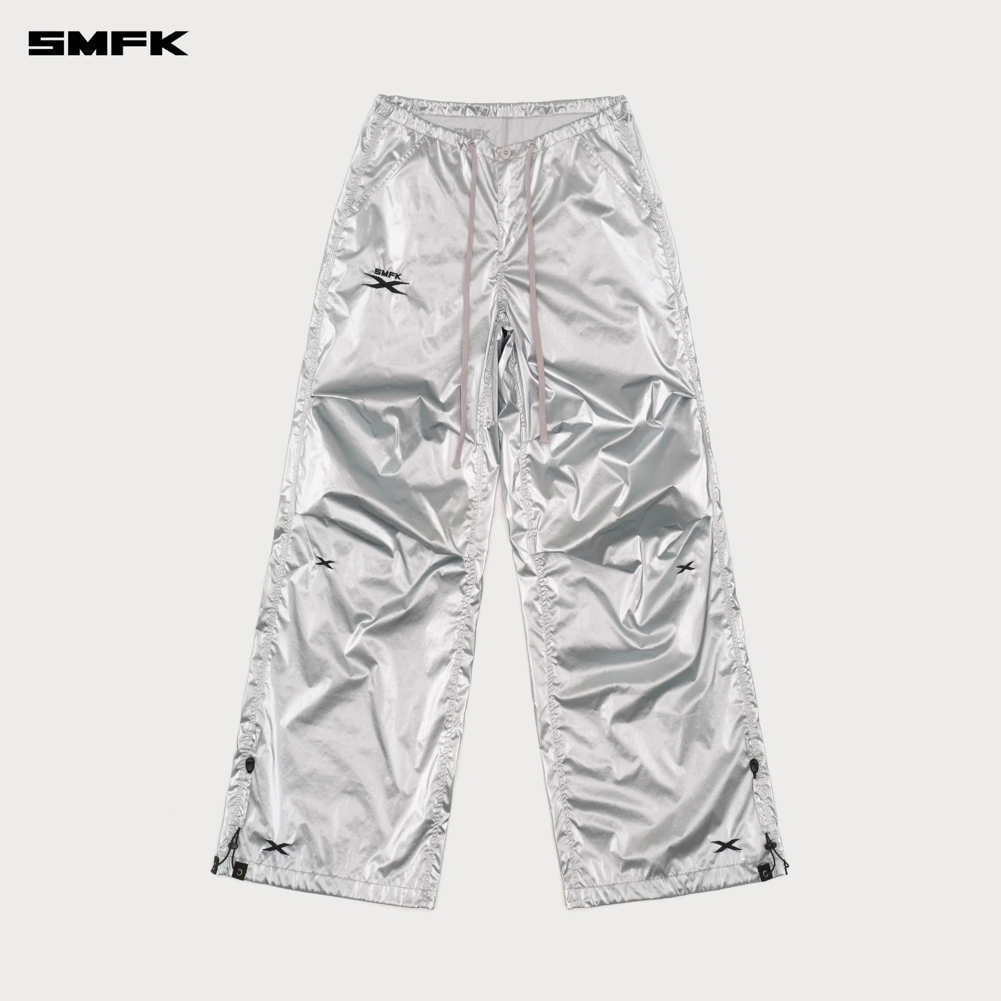 FUTURE MIRAGE INTERSTELLAR TECH WIDE LEG PANTS SILVER