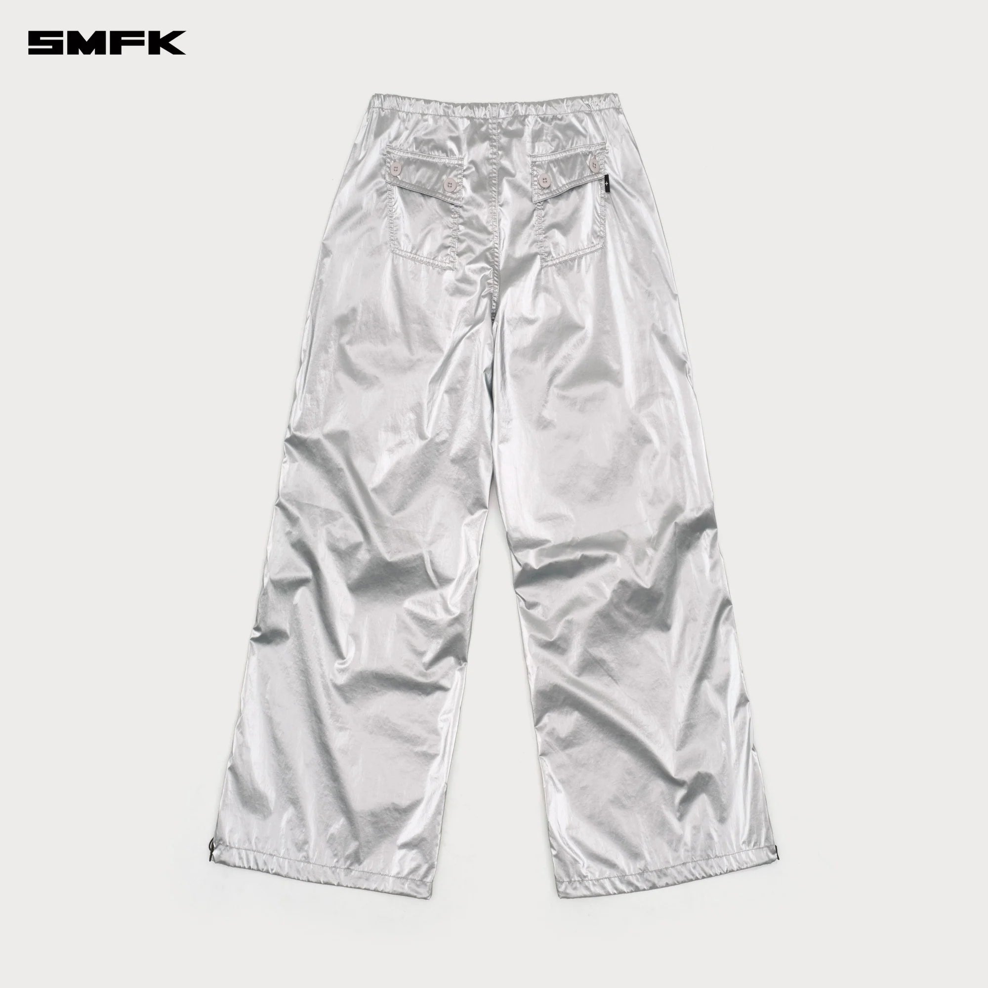 FUTURE MIRAGE INTERSTELLAR TECH WIDE LEG PANTS SILVER
