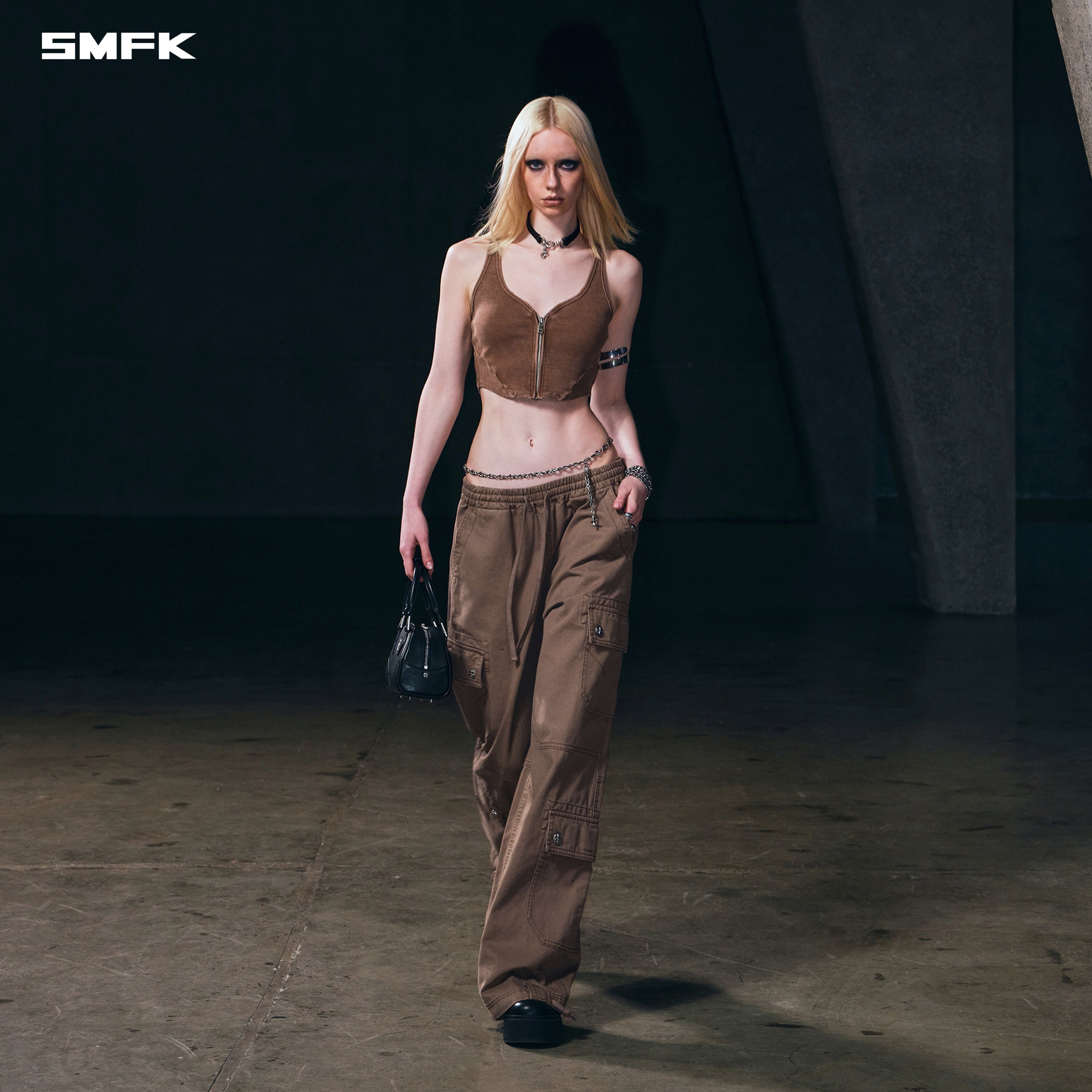 COMPASS MODE RISE-UP STR SPORTS PANTS/COTTON SHADOW BROWN