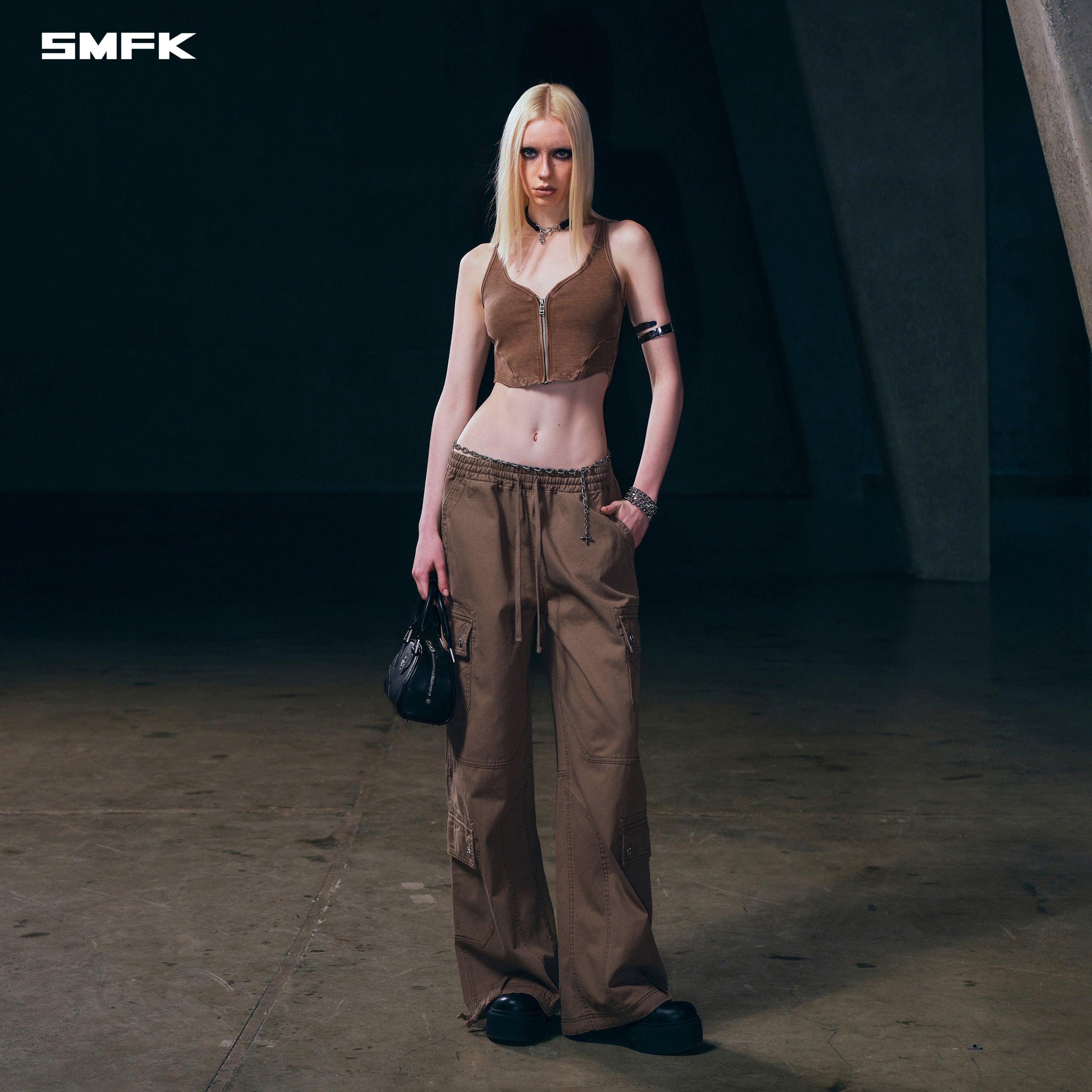 COMPASS MODE RISE-UP STR SPORTS PANTS/COTTON SHADOW BROWN