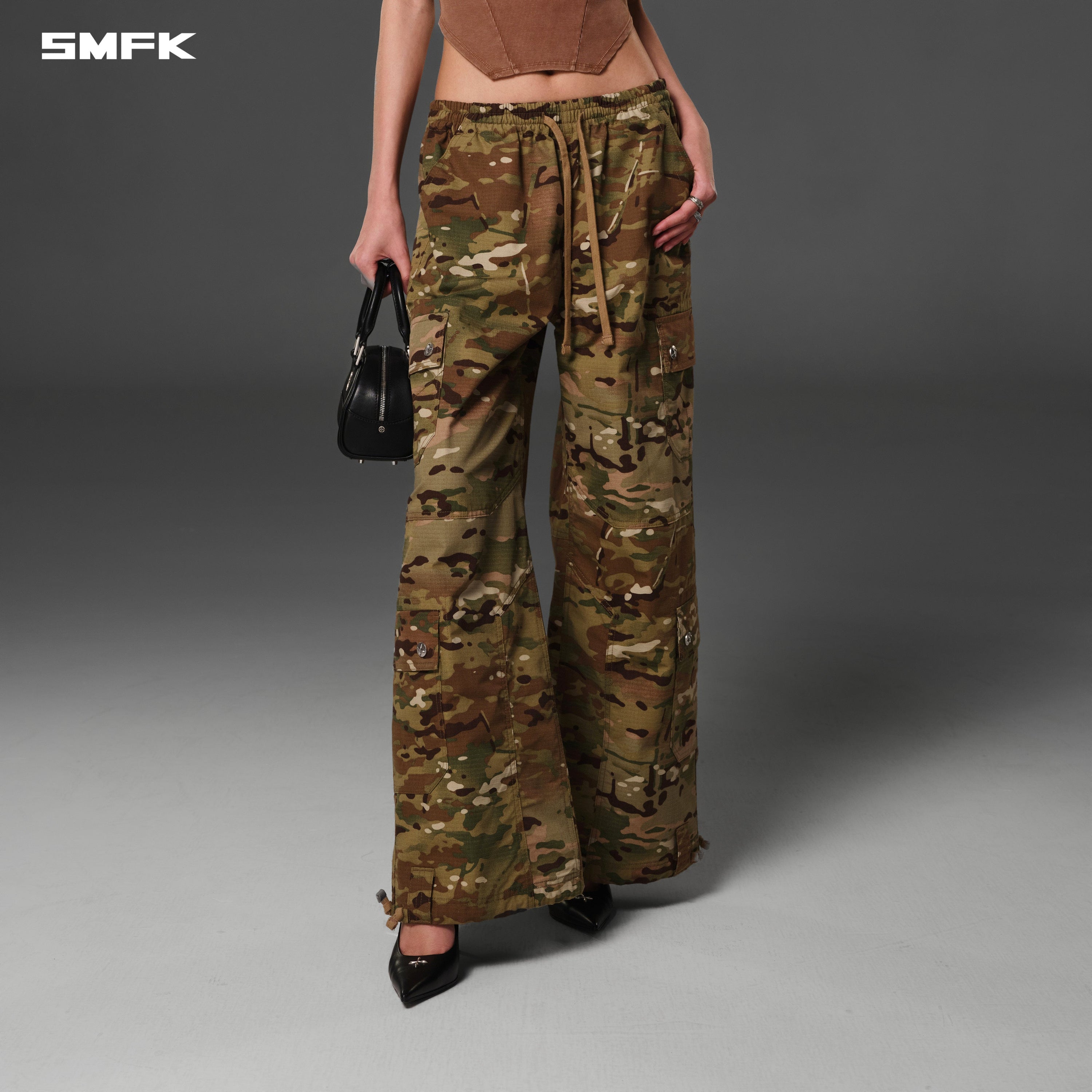 COMPASS MODE RISE-UP STR SPORTS PANTS/MIX OD MULTI CAMO