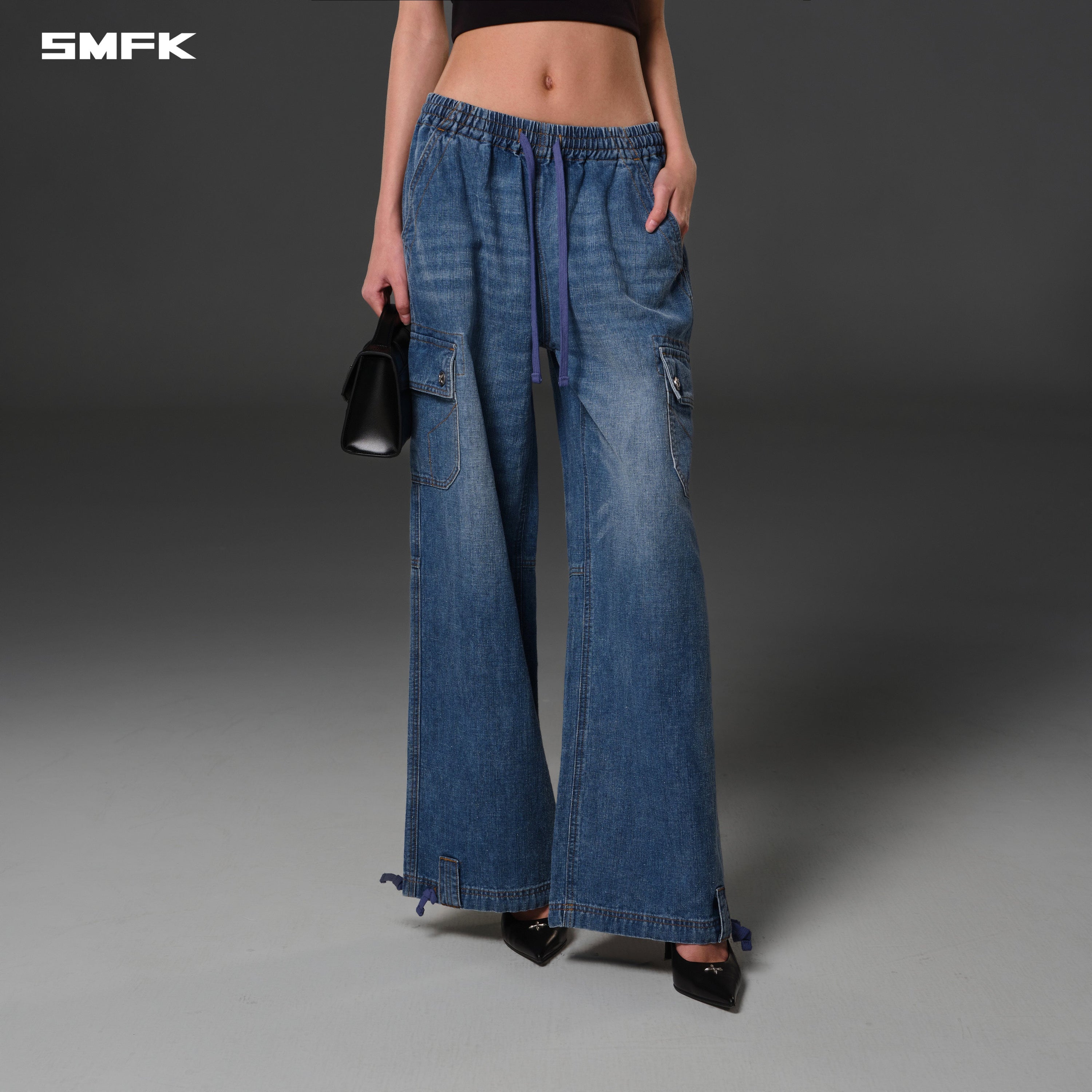 COMPASS ROVE STR SPORTS PANTS/LINEN COTTON JEANS BLUE