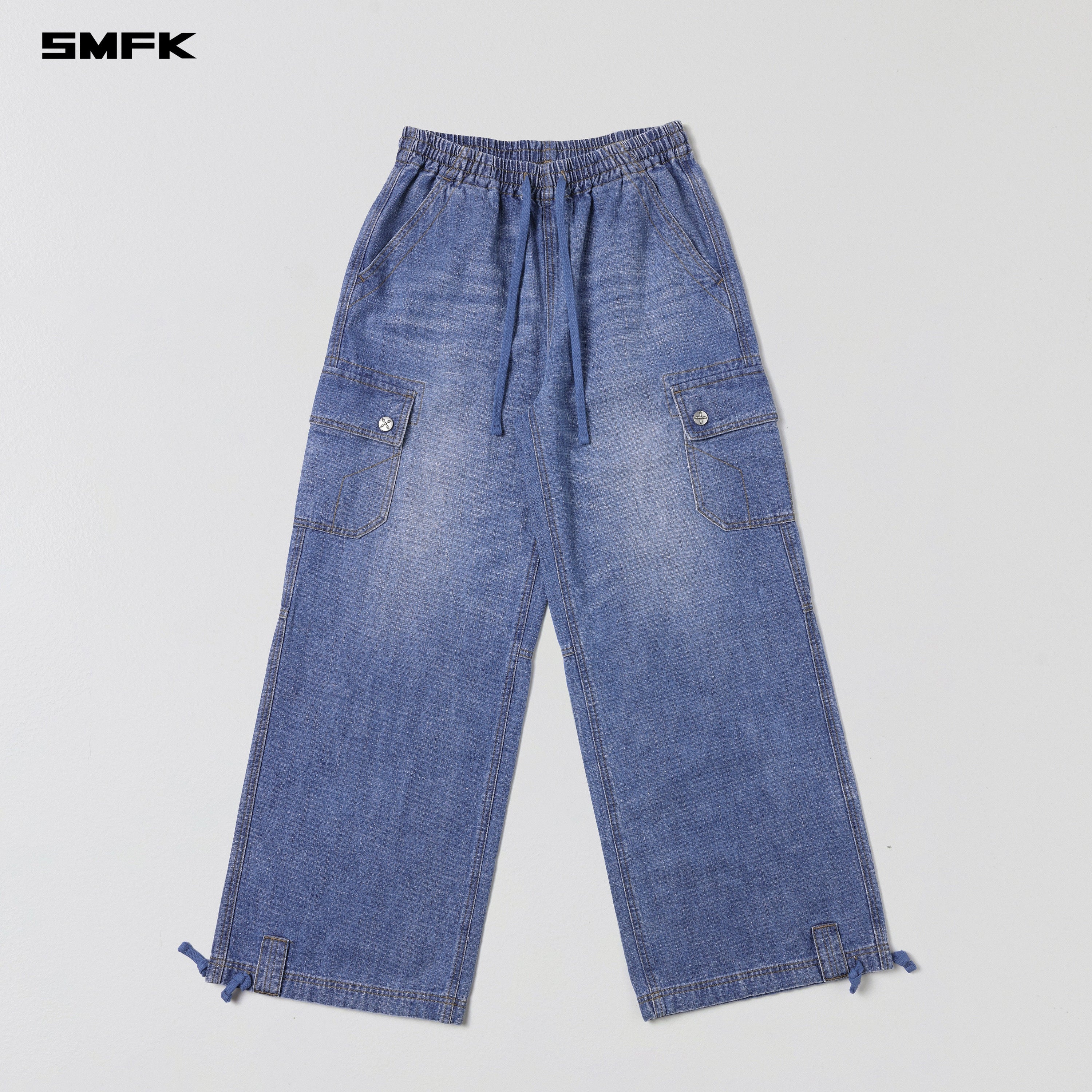 COMPASS ROVE STR SPORTS PANTS/LINEN COTTON JEANS BLUE