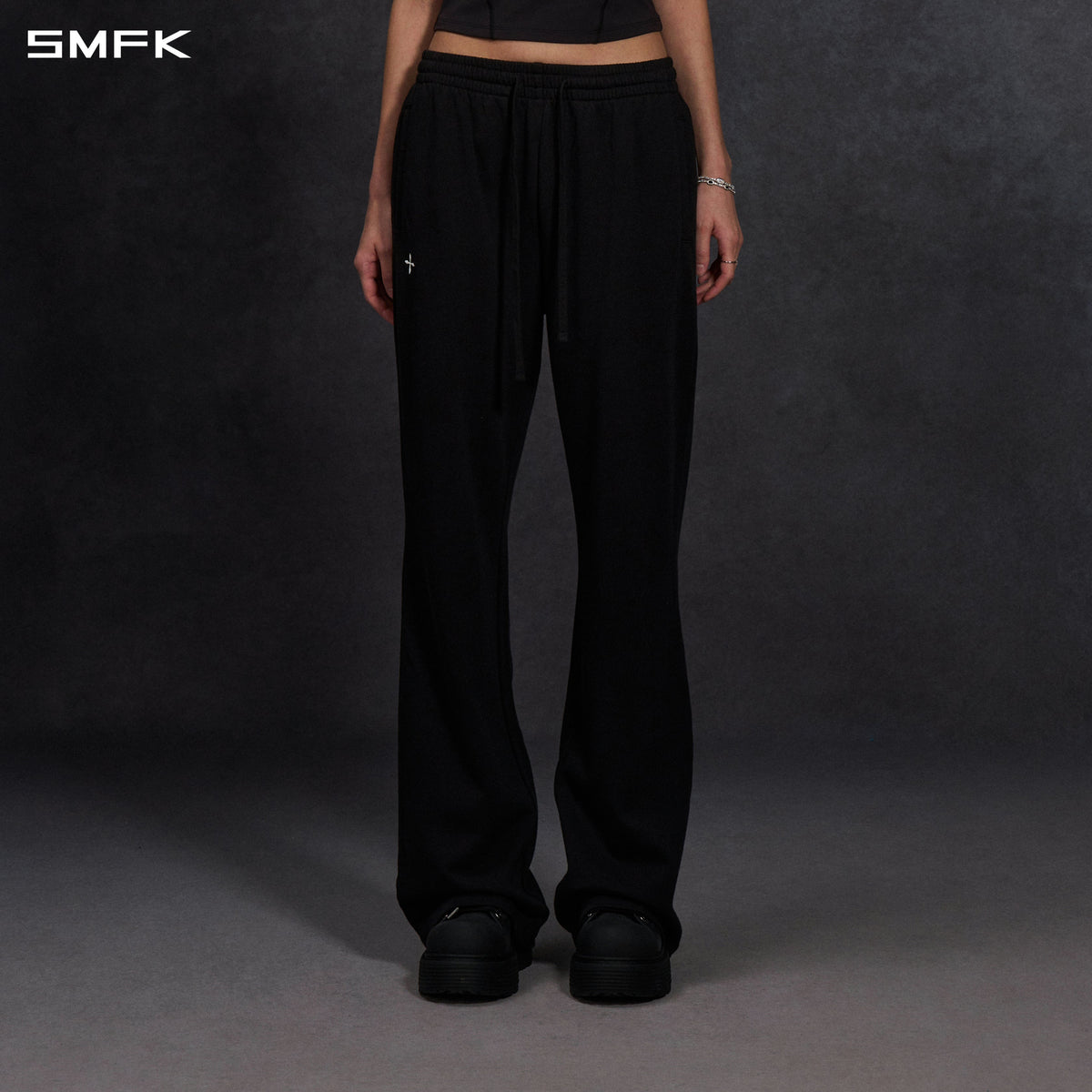 PERMANENT SLIM STRT SPORTS PANTS/COTTON/W WILD BLACK
