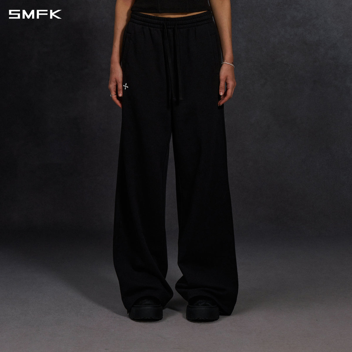 PERMANENT LOOSE STRT PANTS/COTTON/W WILD BLACK