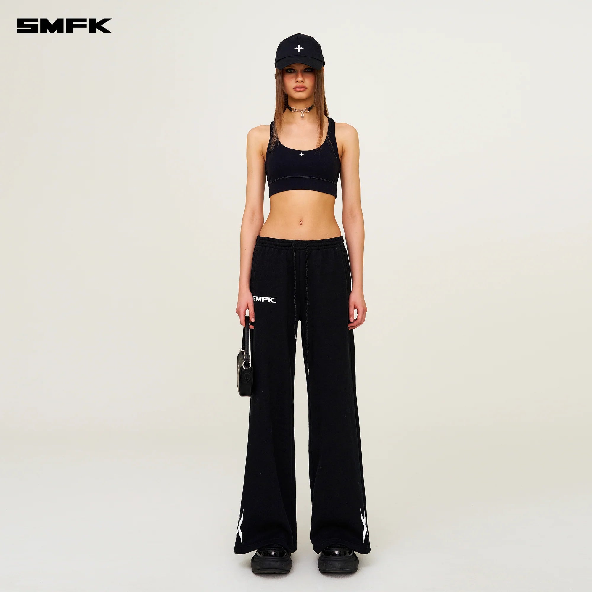 FUTURE GENE WIDE-LEG SWEATPANTS IN BLACK